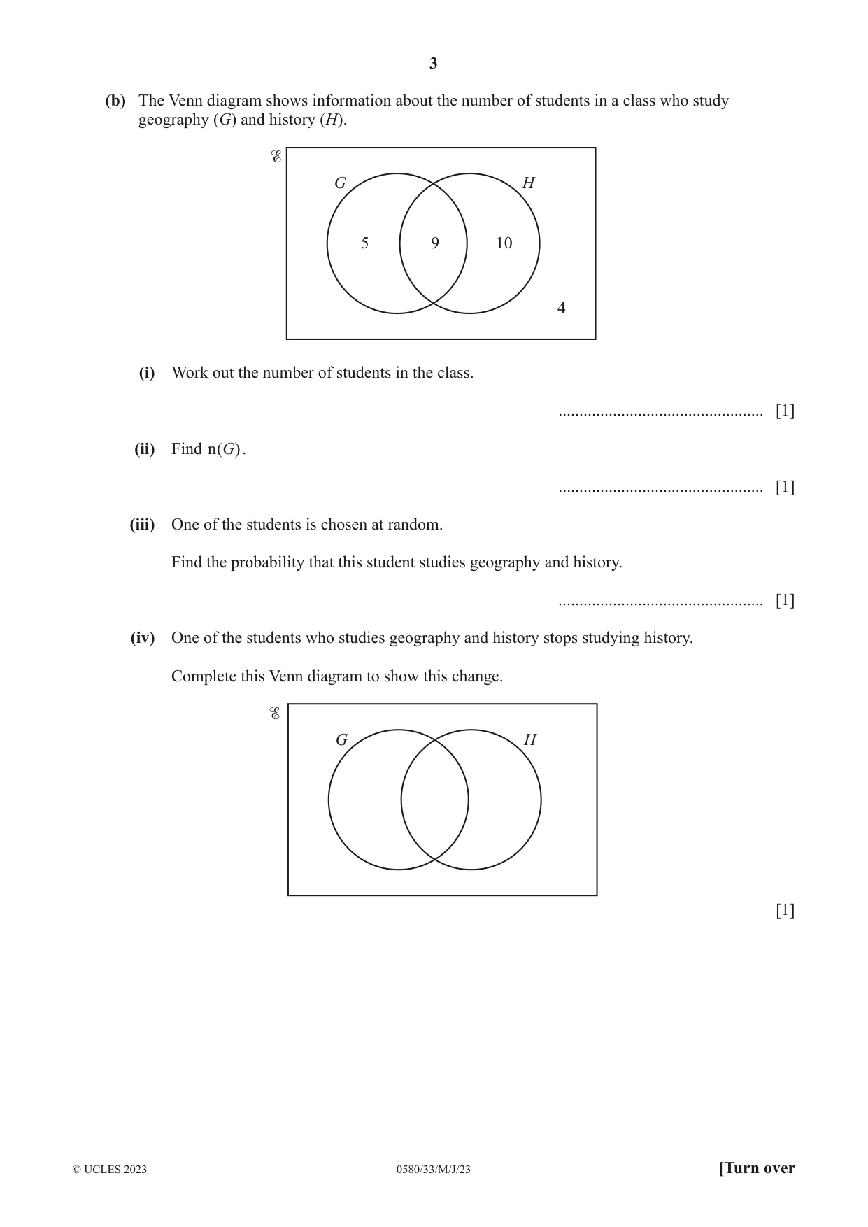 Cambridge IGCSE Mathematics 0580 2023 May/June Paper 3 · Variant 3 question paper, page 3 of 16