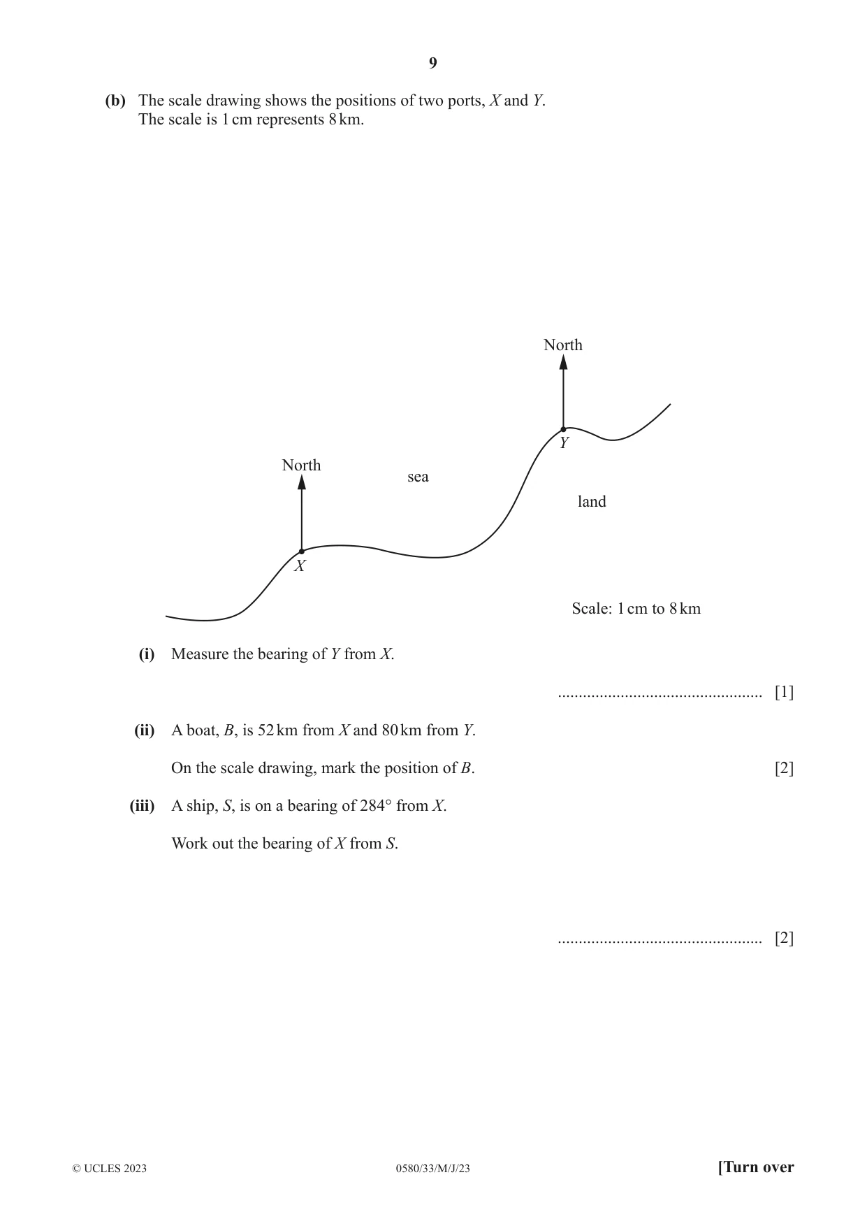Cambridge IGCSE Mathematics 0580 2023 May/June Paper 3 · Variant 3 question paper, page 9 of 16