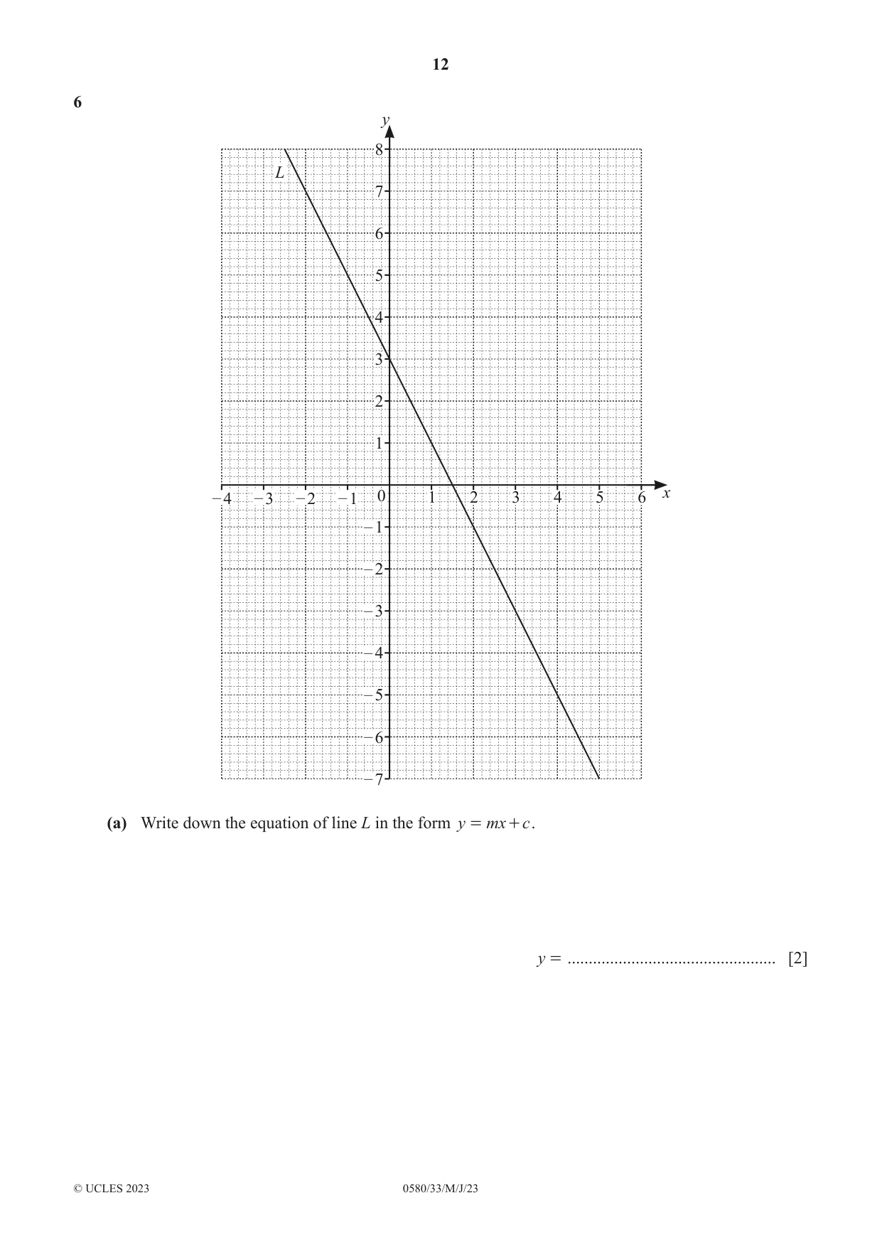 Cambridge IGCSE Mathematics 0580 2023 May/June Paper 3 · Variant 3 question paper, page 12 of 16