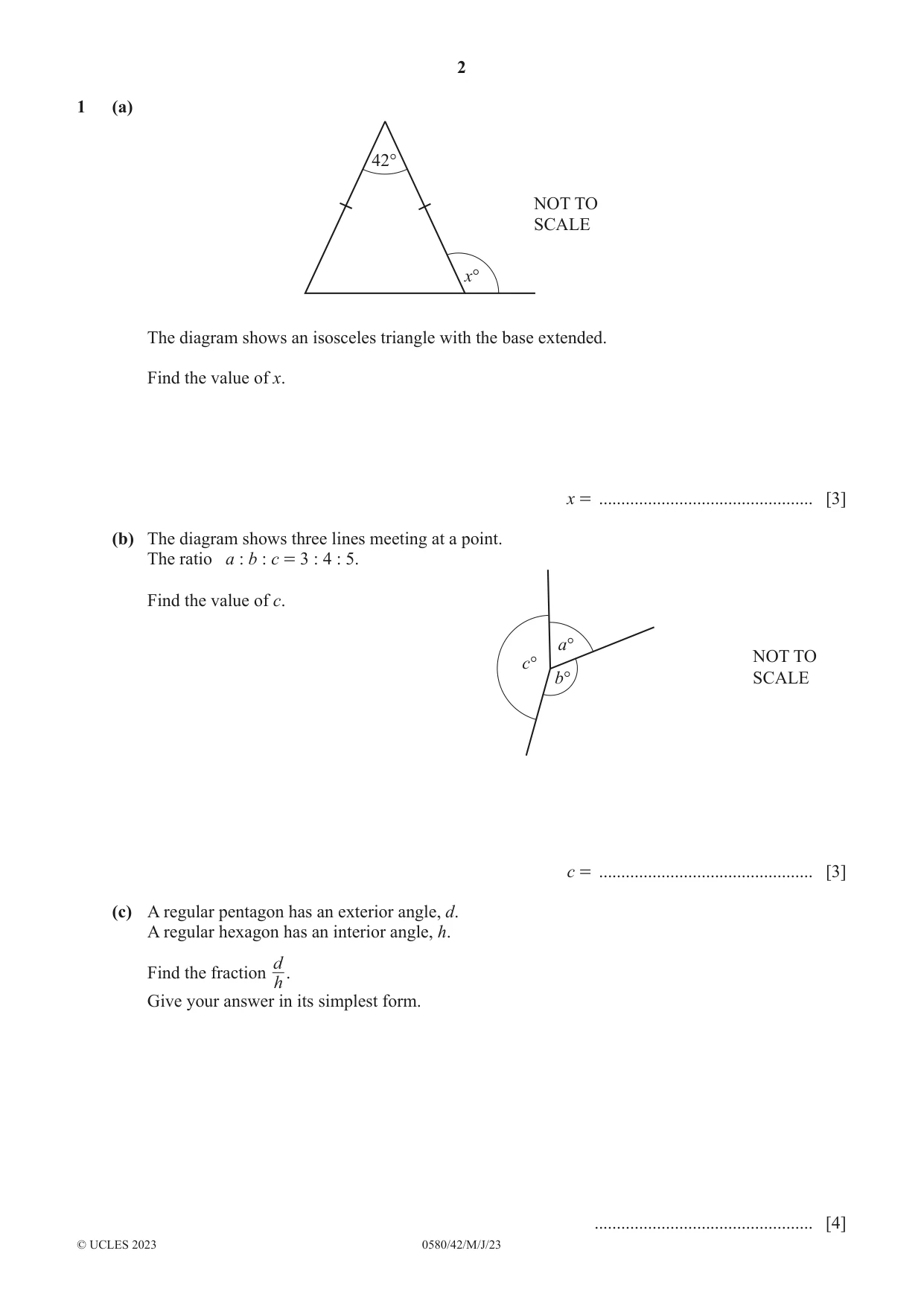 Cambridge IGCSE Mathematics 0580 2023 May/June Paper 4 · Variant 2 question paper, page 2 of 20