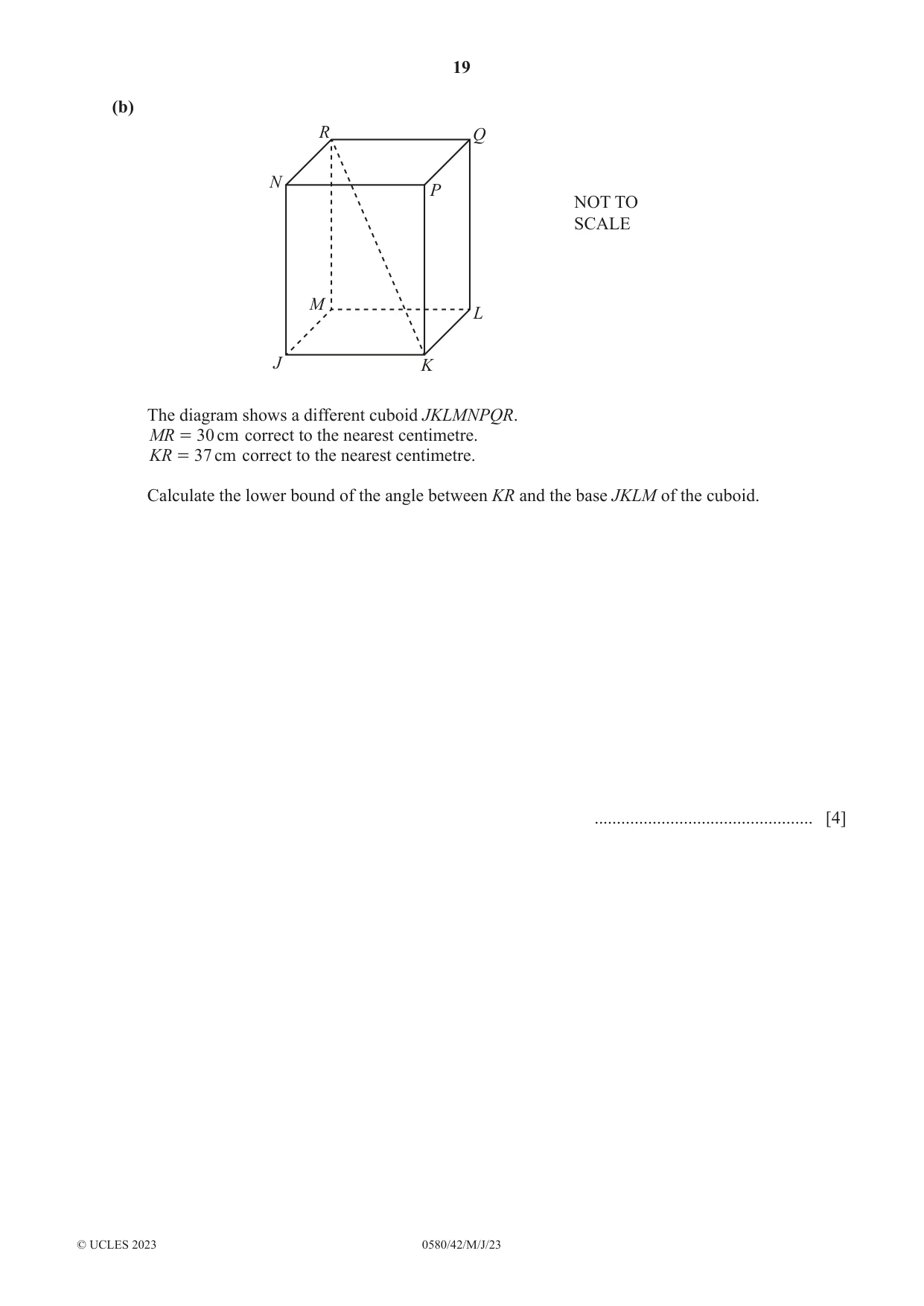Cambridge IGCSE Mathematics 0580 2023 May/June Paper 4 · Variant 2 question paper, page 19 of 20