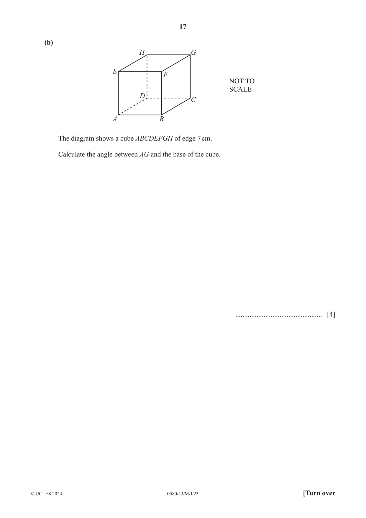 Cambridge IGCSE Mathematics 0580 2023 May/June Paper 4 · Variant 3 question paper, page 17 of 20