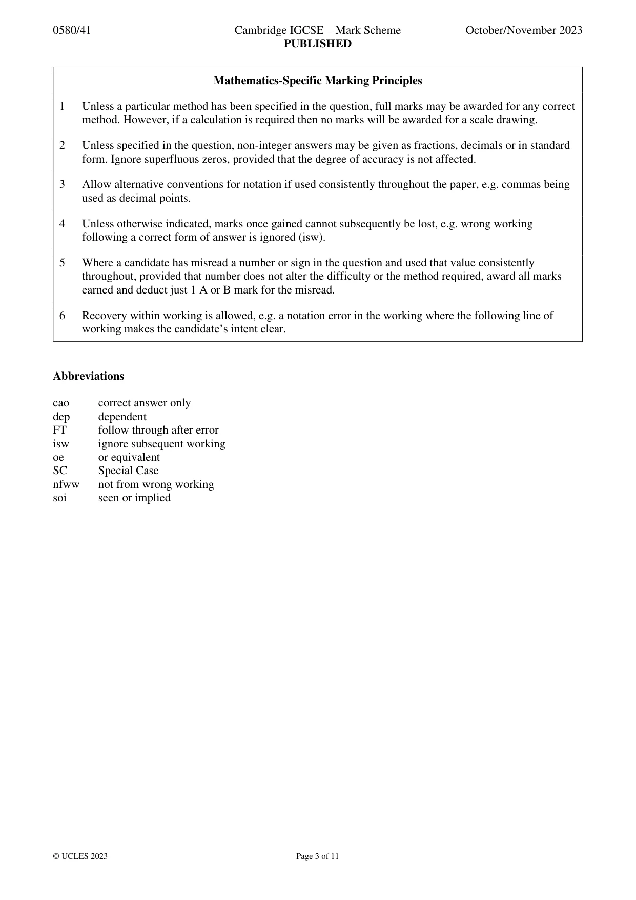 Mark scheme, page 3 of 11