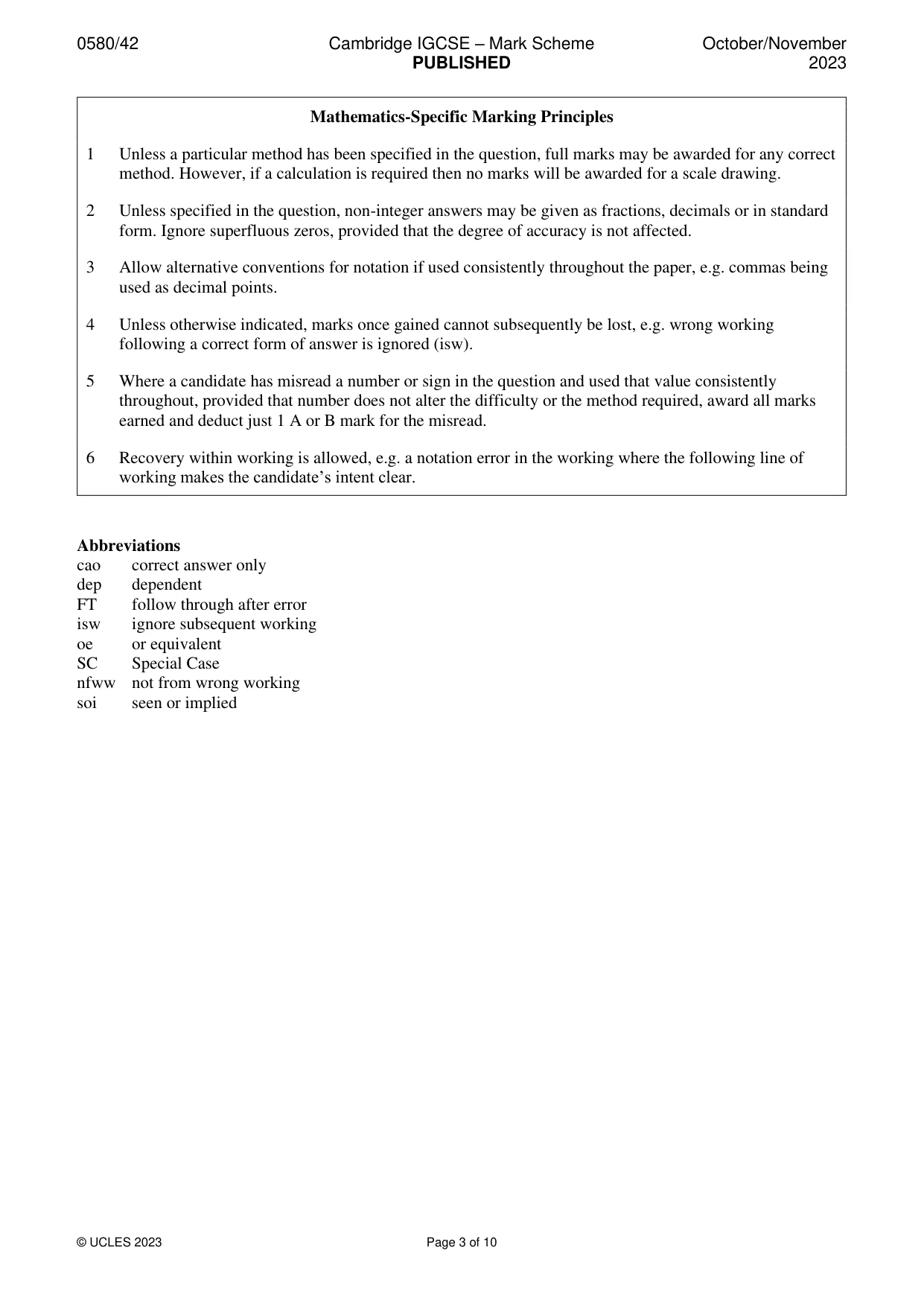 Mark scheme, page 3 of 10