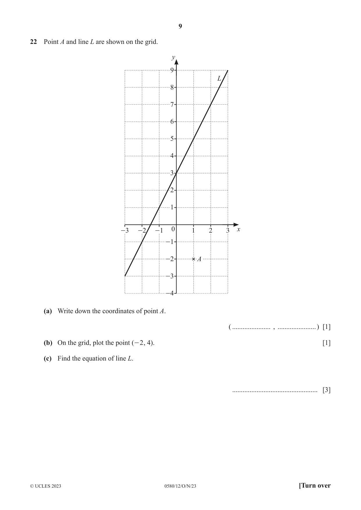 Cambridge IGCSE Mathematics 0580 2023 Oct/Nov Paper 1 · Variant 2 question paper, page 9 of 12