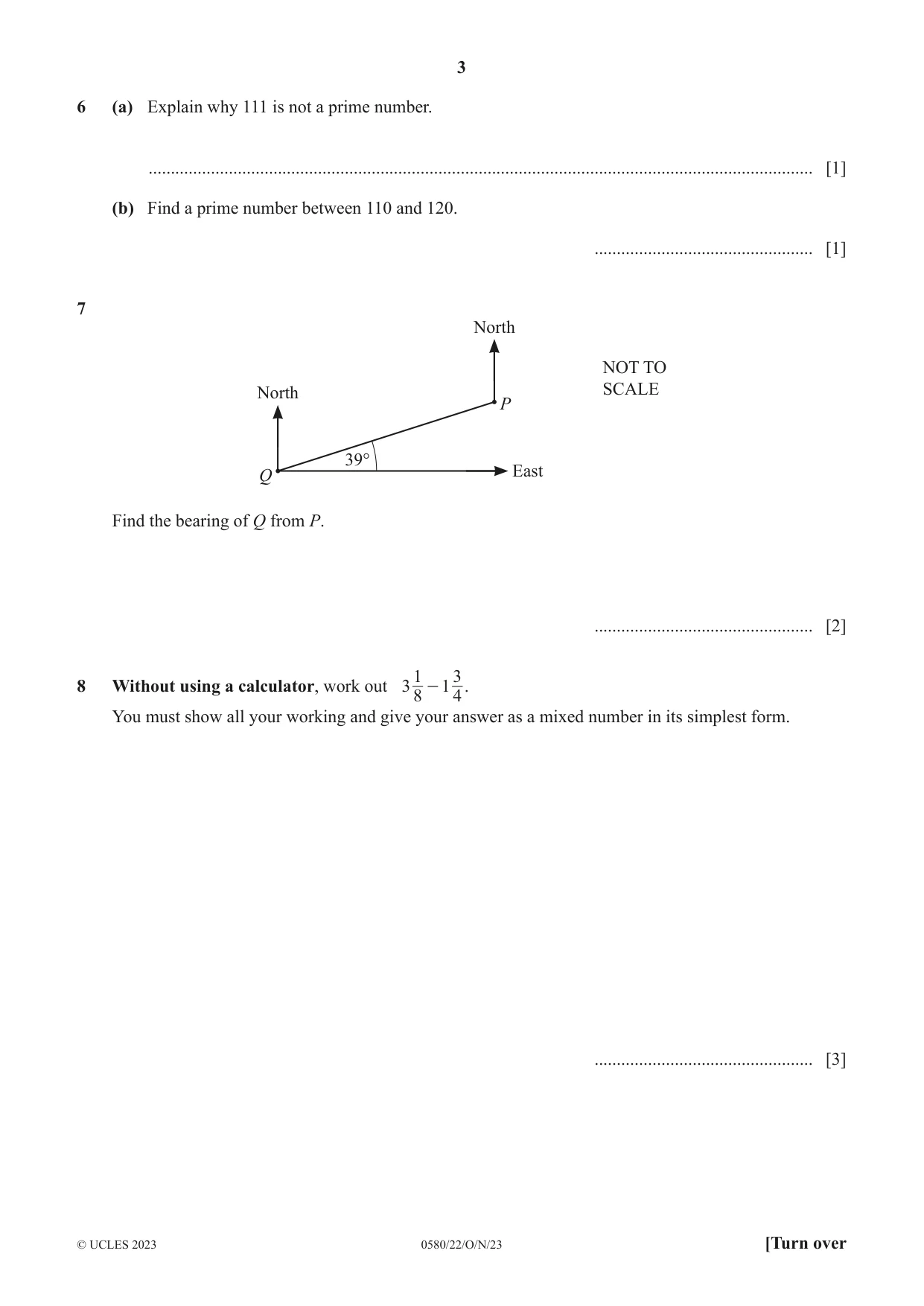 Cambridge IGCSE Mathematics 0580 2023 Oct/Nov Paper 2 · Variant 2 question paper, page 3 of 12