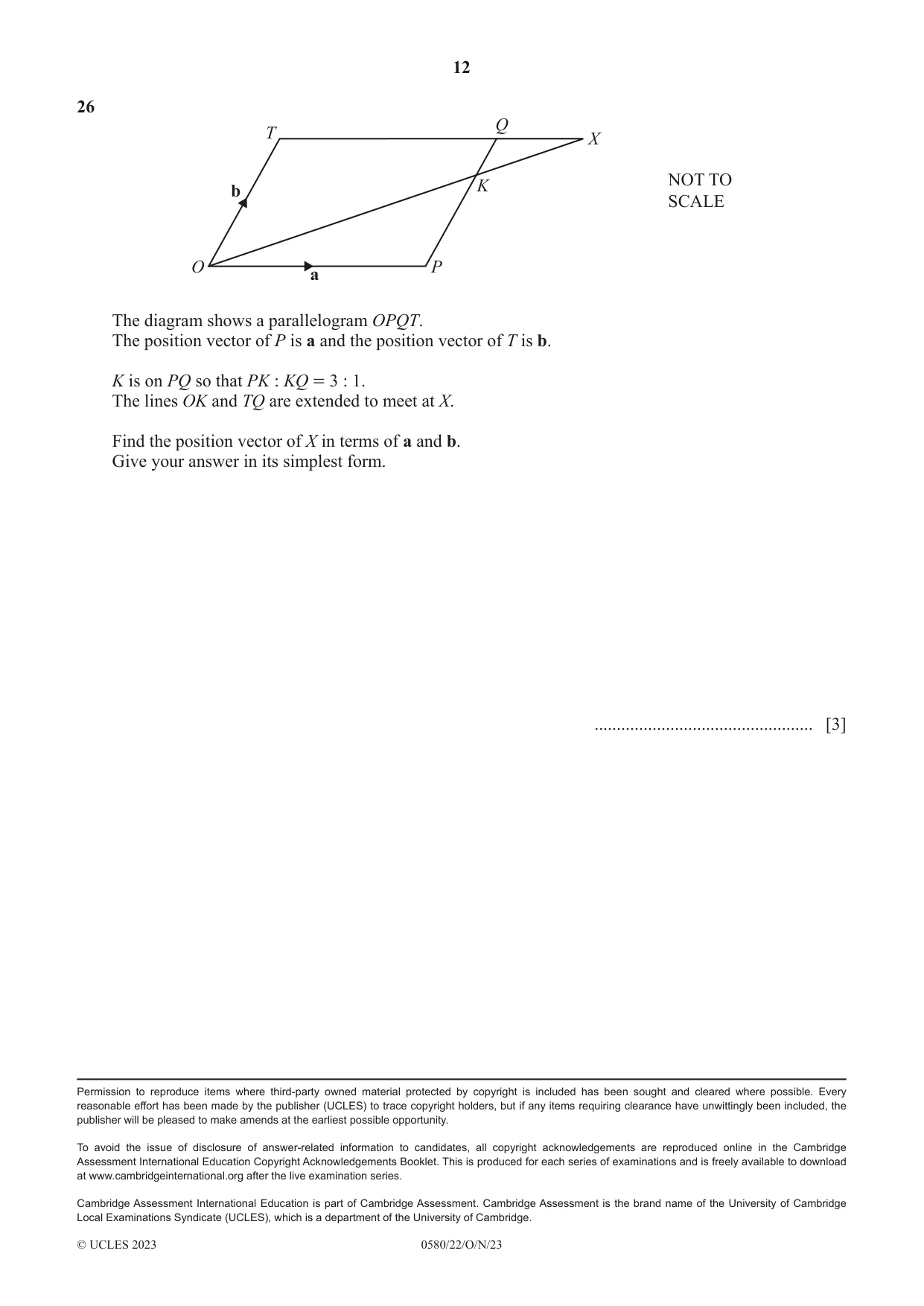 Cambridge IGCSE Mathematics 0580 2023 Oct/Nov Paper 2 · Variant 2 question paper, page 12 of 12