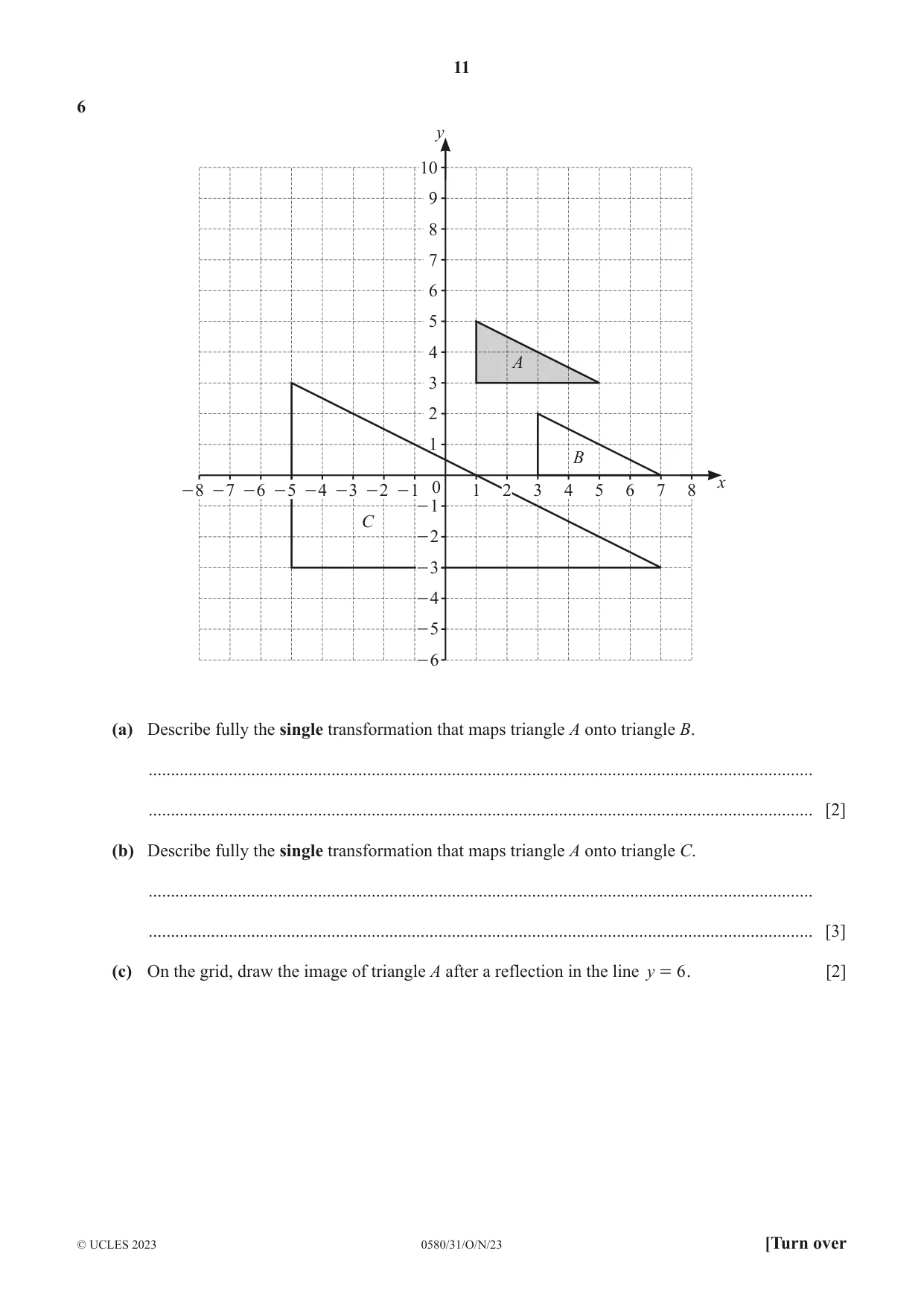 Cambridge IGCSE Mathematics 0580 2023 Oct/Nov Paper 3 · Variant 1 question paper, page 11 of 20