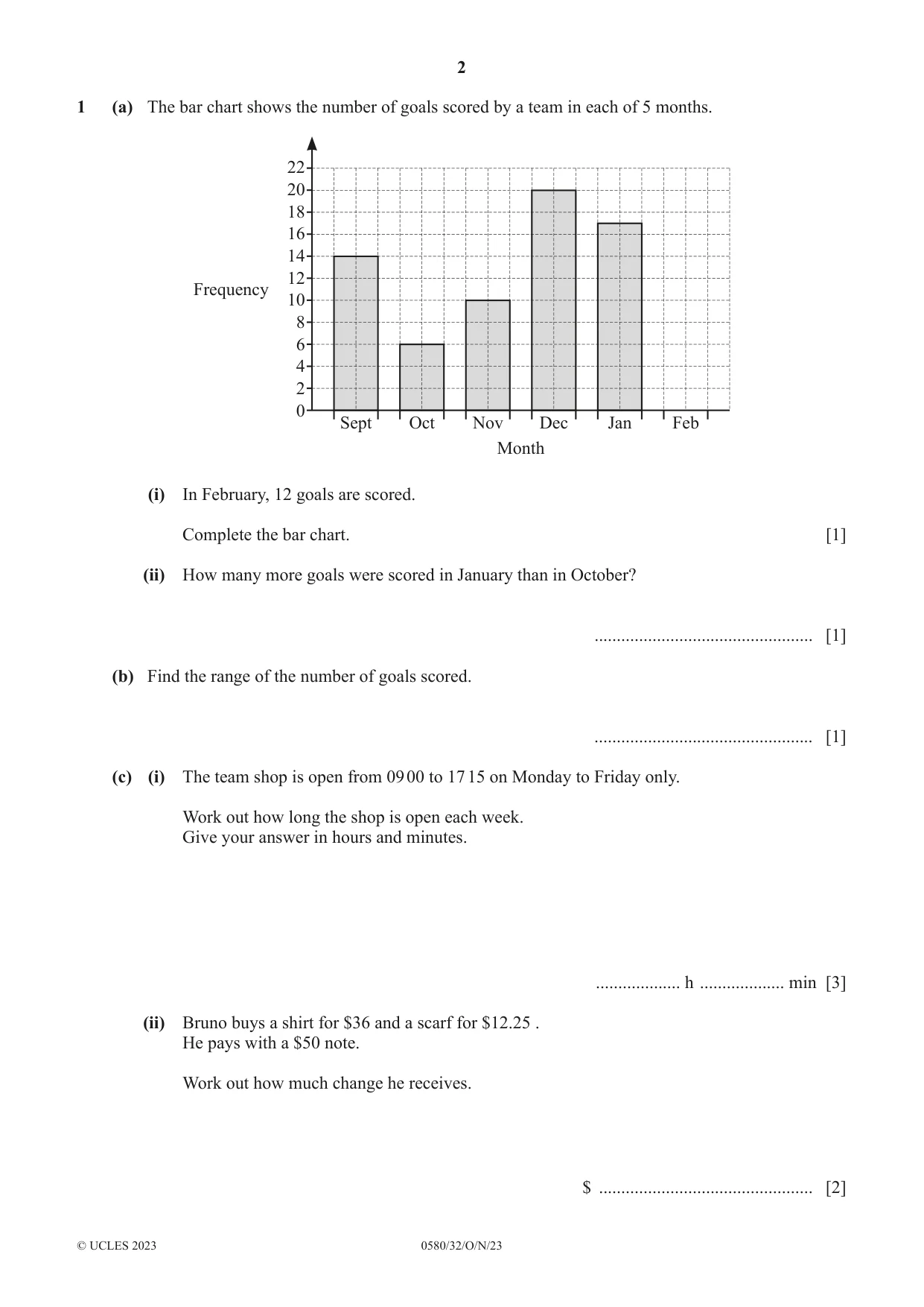 Cambridge IGCSE Mathematics 0580 2023 Oct/Nov Paper 3 · Variant 2 question paper, page 2 of 16