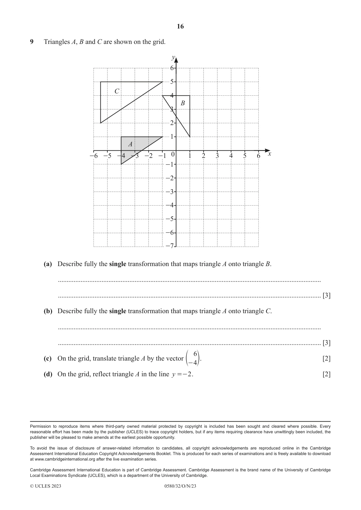 Cambridge IGCSE Mathematics 0580 2023 Oct/Nov Paper 3 · Variant 2 question paper, page 16 of 16