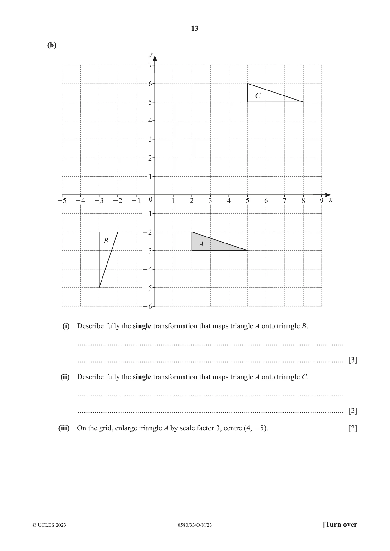 Cambridge IGCSE Mathematics 0580 2023 Oct/Nov Paper 3 · Variant 3 question paper, page 13 of 20