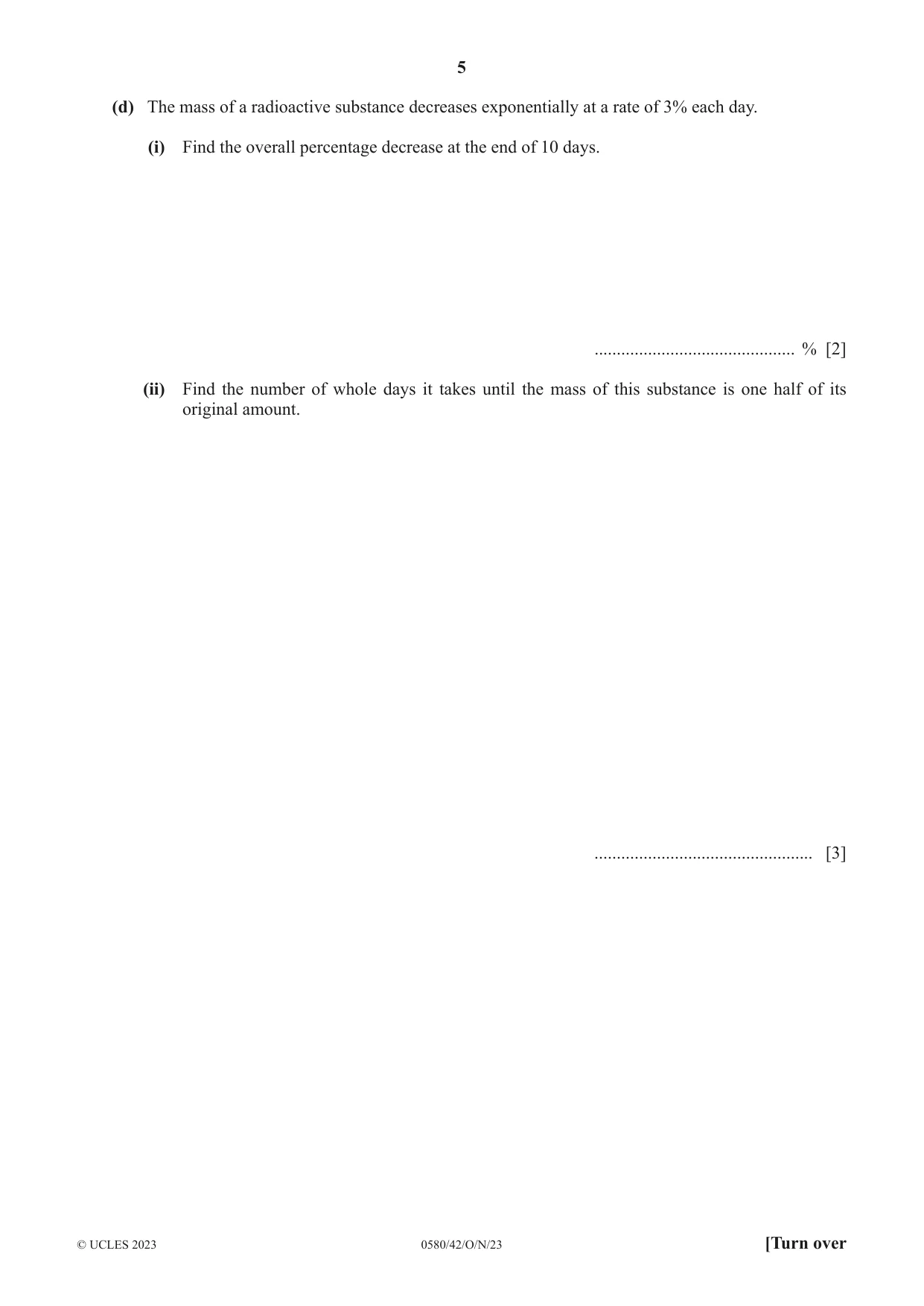 Cambridge IGCSE Mathematics 0580 2023 Oct/Nov Paper 4 · Variant 2 question paper, page 5 of 20