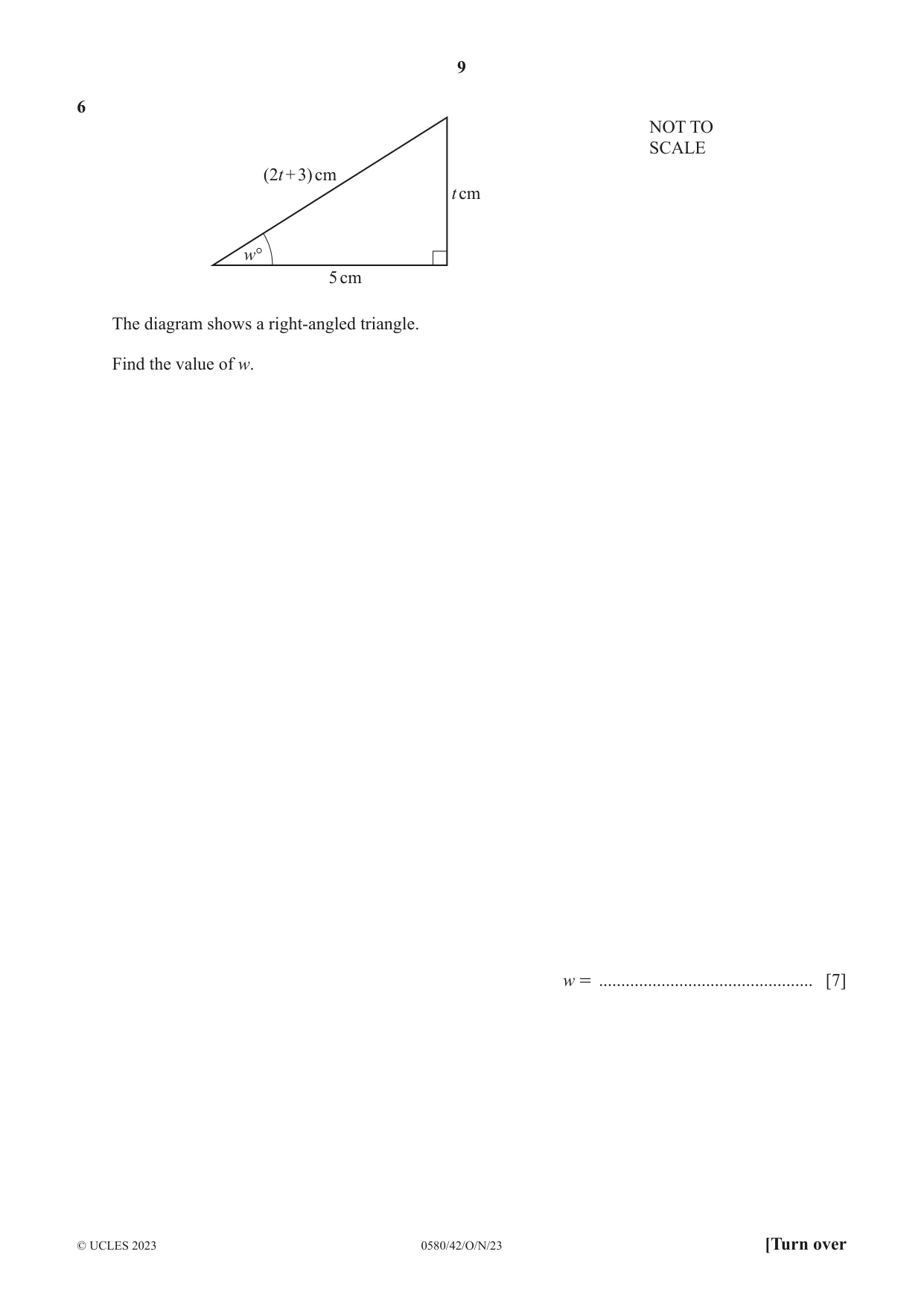 Cambridge IGCSE Mathematics 0580 2023 Oct/Nov Paper 4 · Variant 2 question paper, page 9 of 20