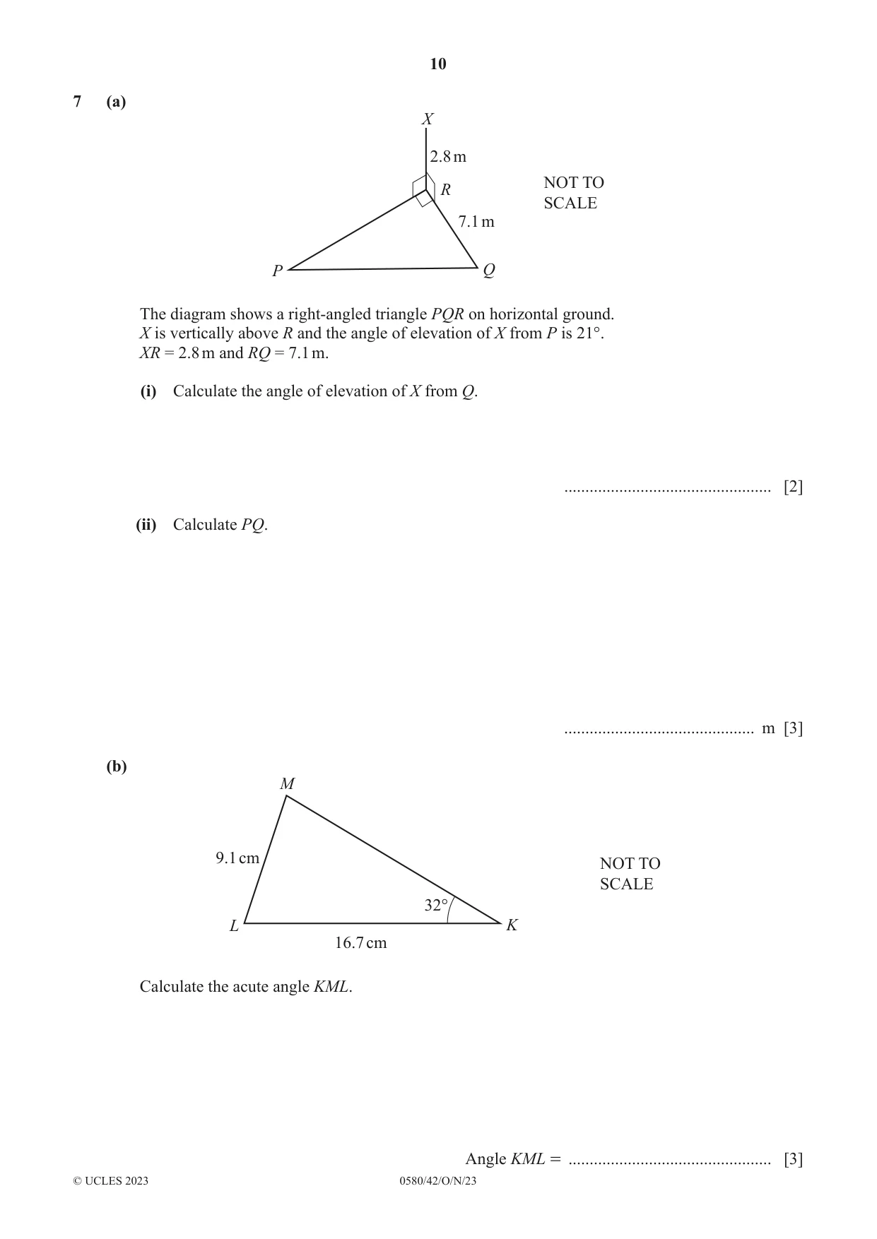 Cambridge IGCSE Mathematics 0580 2023 Oct/Nov Paper 4 · Variant 2 question paper, page 10 of 20