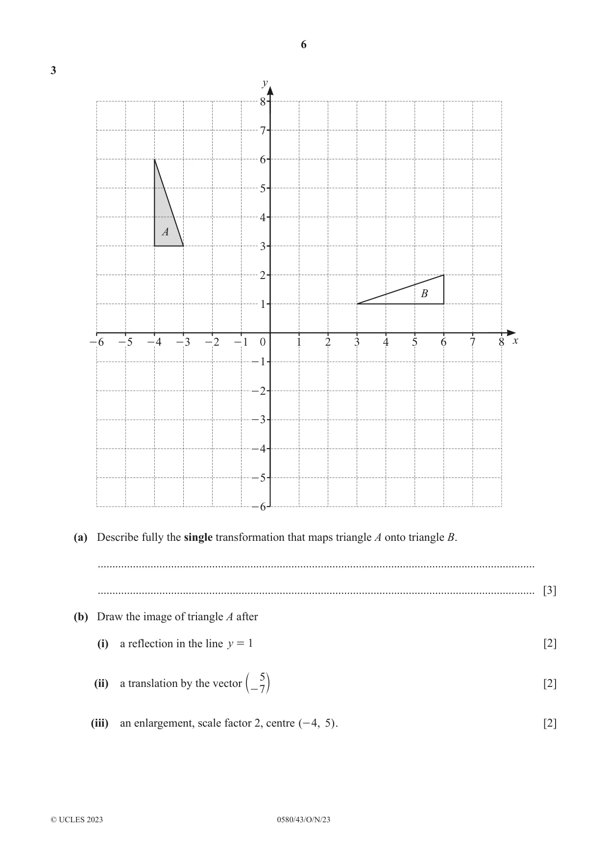 Cambridge IGCSE Mathematics 0580 2023 Oct/Nov Paper 4 · Variant 3 question paper, page 6 of 20