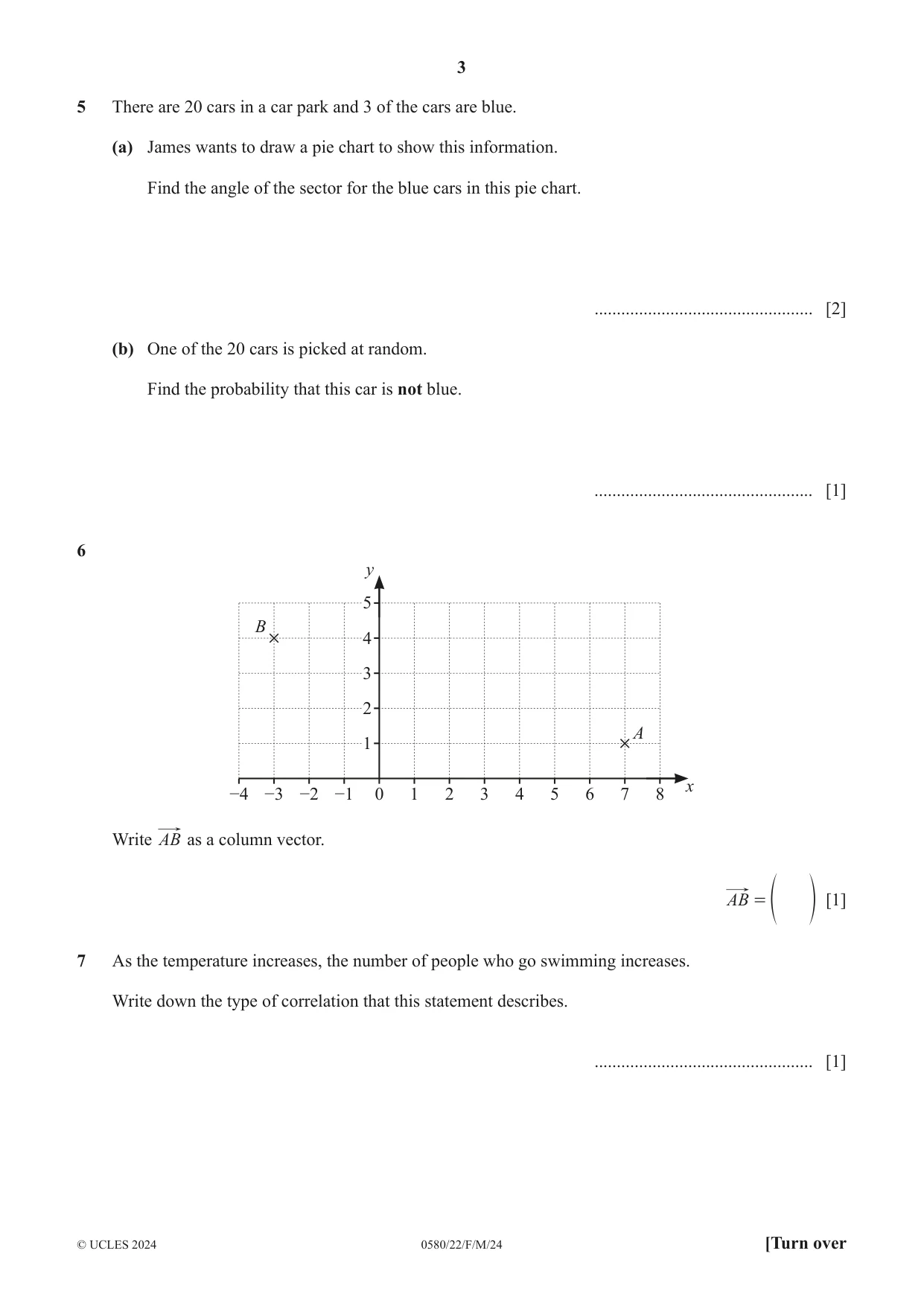Cambridge IGCSE Mathematics 0580 2024 Feb/March Paper 2 · Variant 2 question paper, page 3 of 12