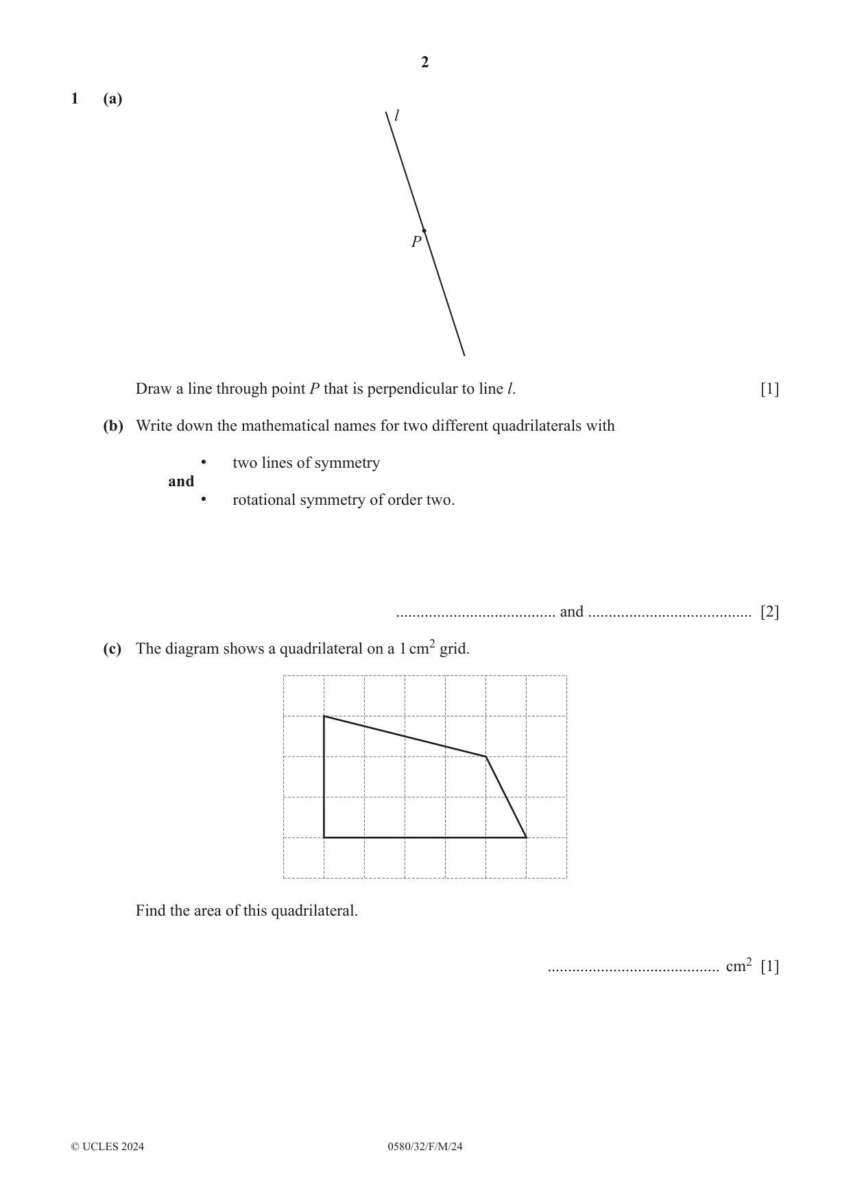 Cambridge IGCSE Mathematics 0580 2024 Feb/March Paper 3 · Variant 2 question paper, page 2 of 16
