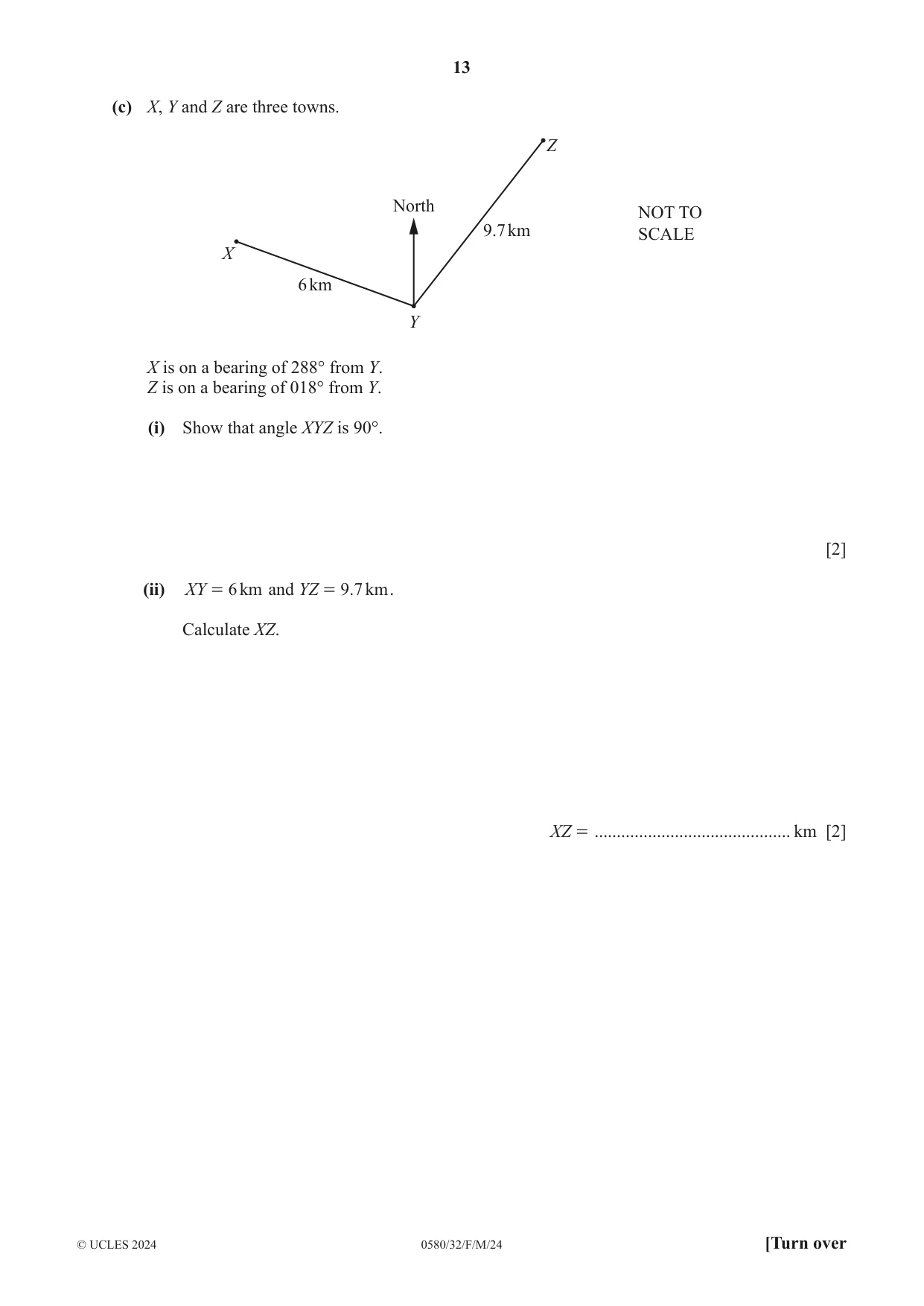 Cambridge IGCSE Mathematics 0580 2024 Feb/March Paper 3 · Variant 2 question paper, page 13 of 16