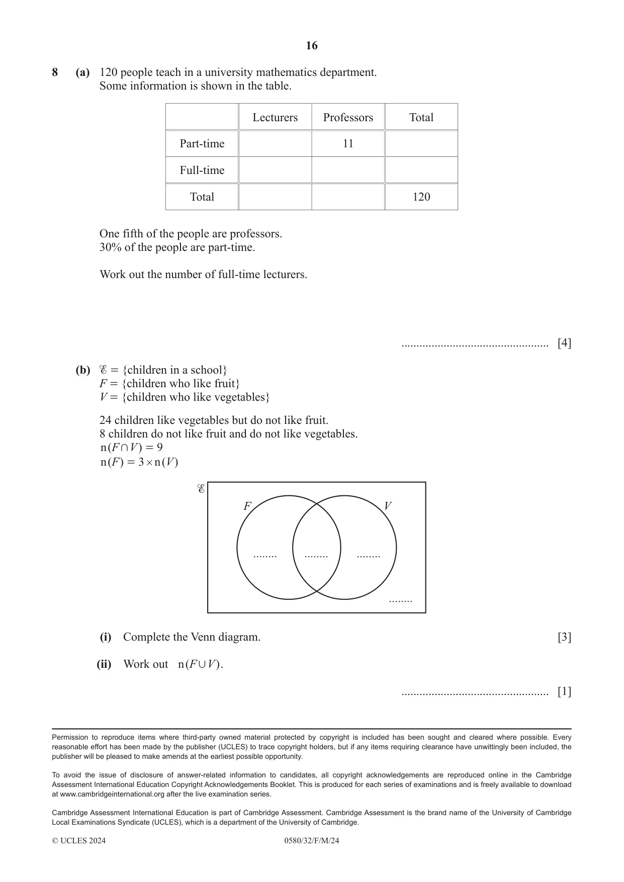 Cambridge IGCSE Mathematics 0580 2024 Feb/March Paper 3 · Variant 2 question paper, page 16 of 16
