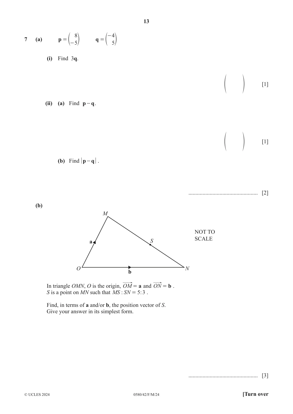 Cambridge IGCSE Mathematics 0580 2024 Feb/March Paper 4 · Variant 2 question paper, page 13 of 20