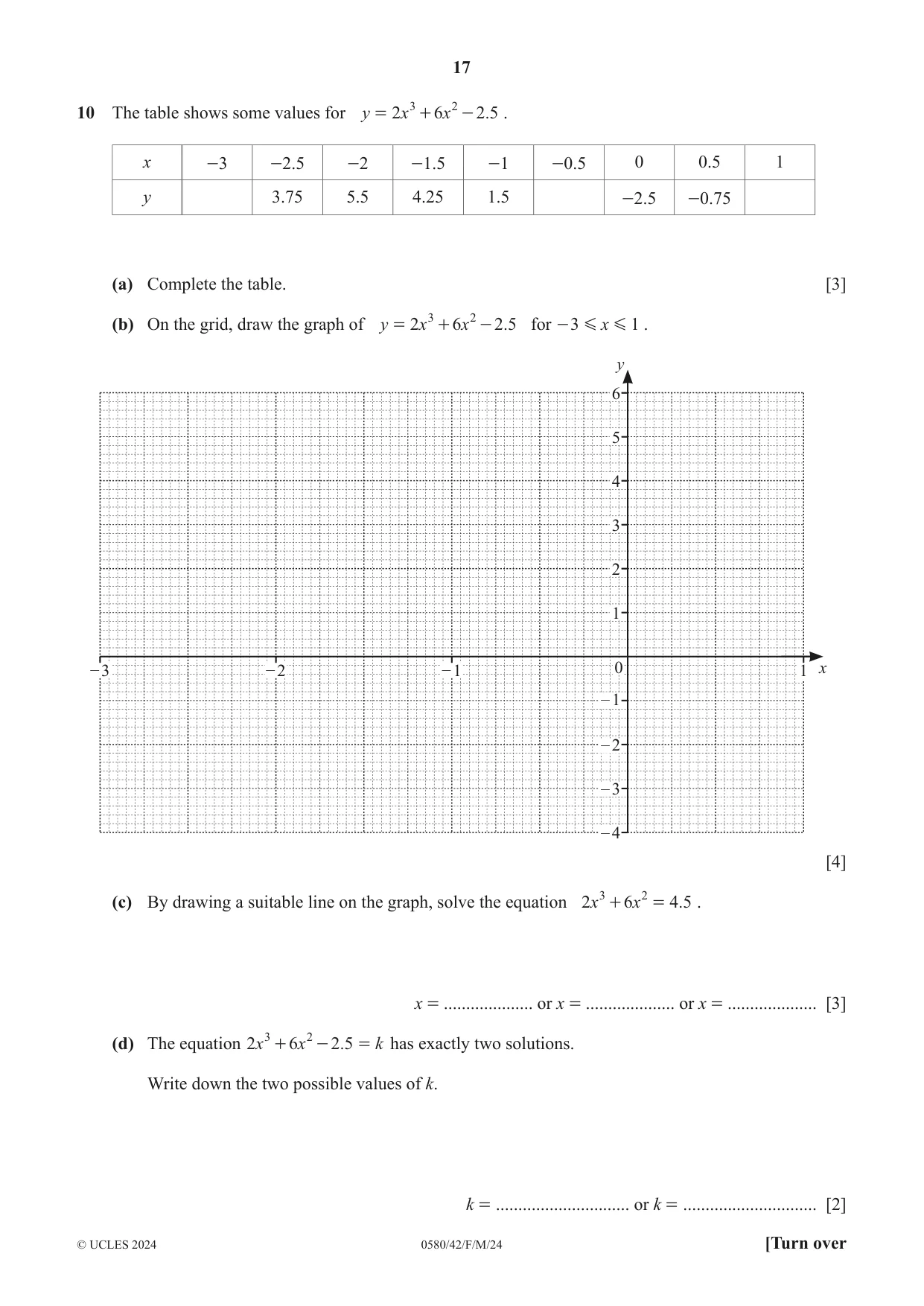 Cambridge IGCSE Mathematics 0580 2024 Feb/March Paper 4 · Variant 2 question paper, page 17 of 20
