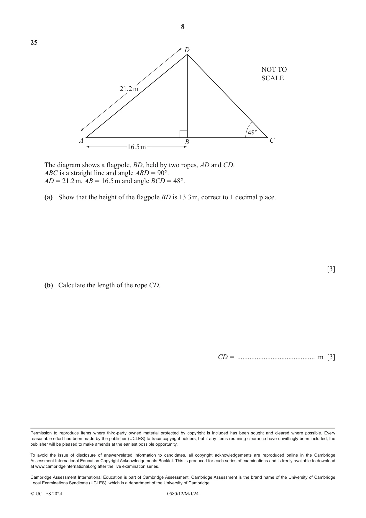 Cambridge IGCSE Mathematics 0580 2024 May/June Paper 1 · Variant 2 question paper, page 8 of 8