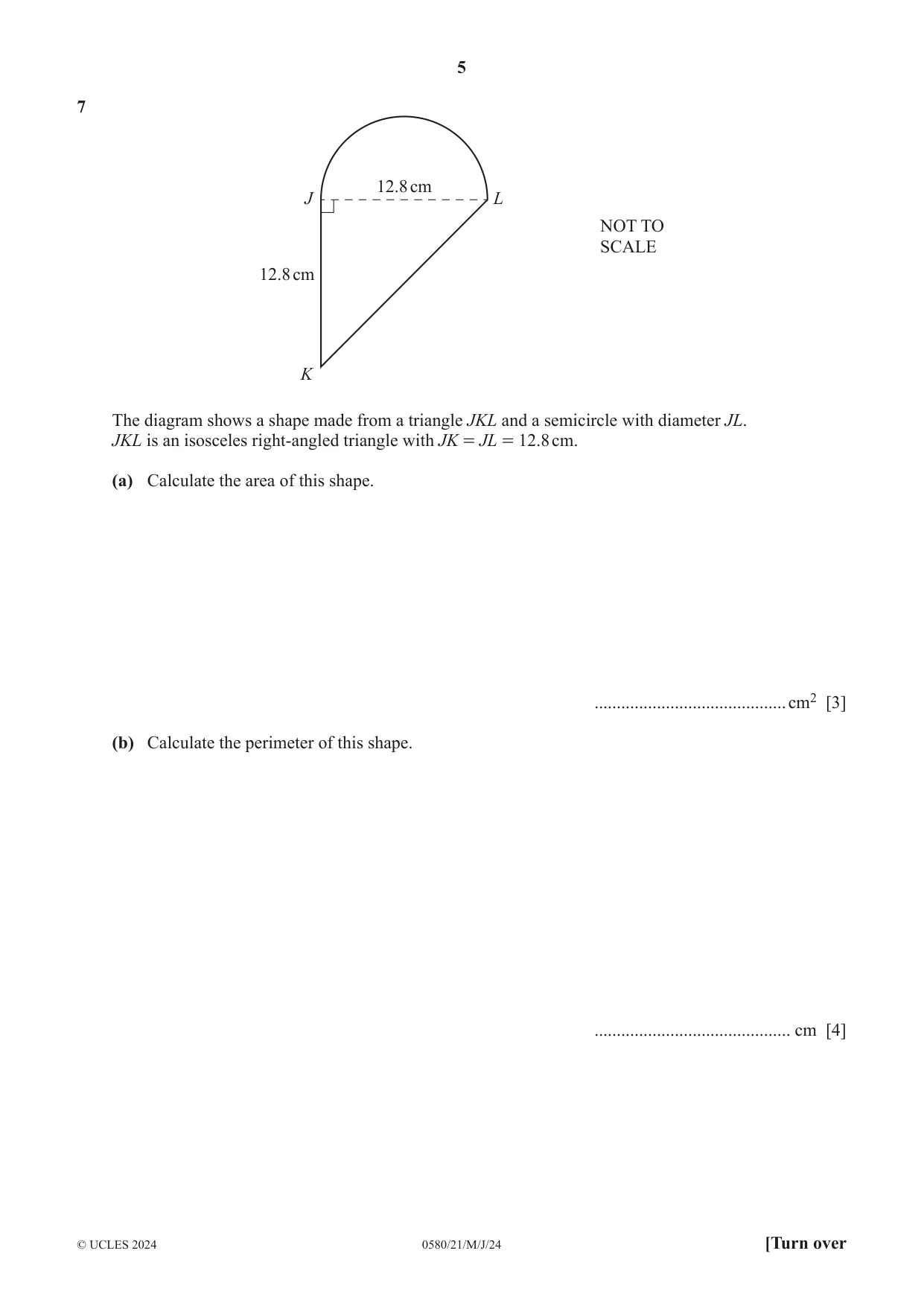 Cambridge IGCSE Mathematics 0580 2024 May/June Paper 2 · Variant 1 question paper, page 5 of 16
