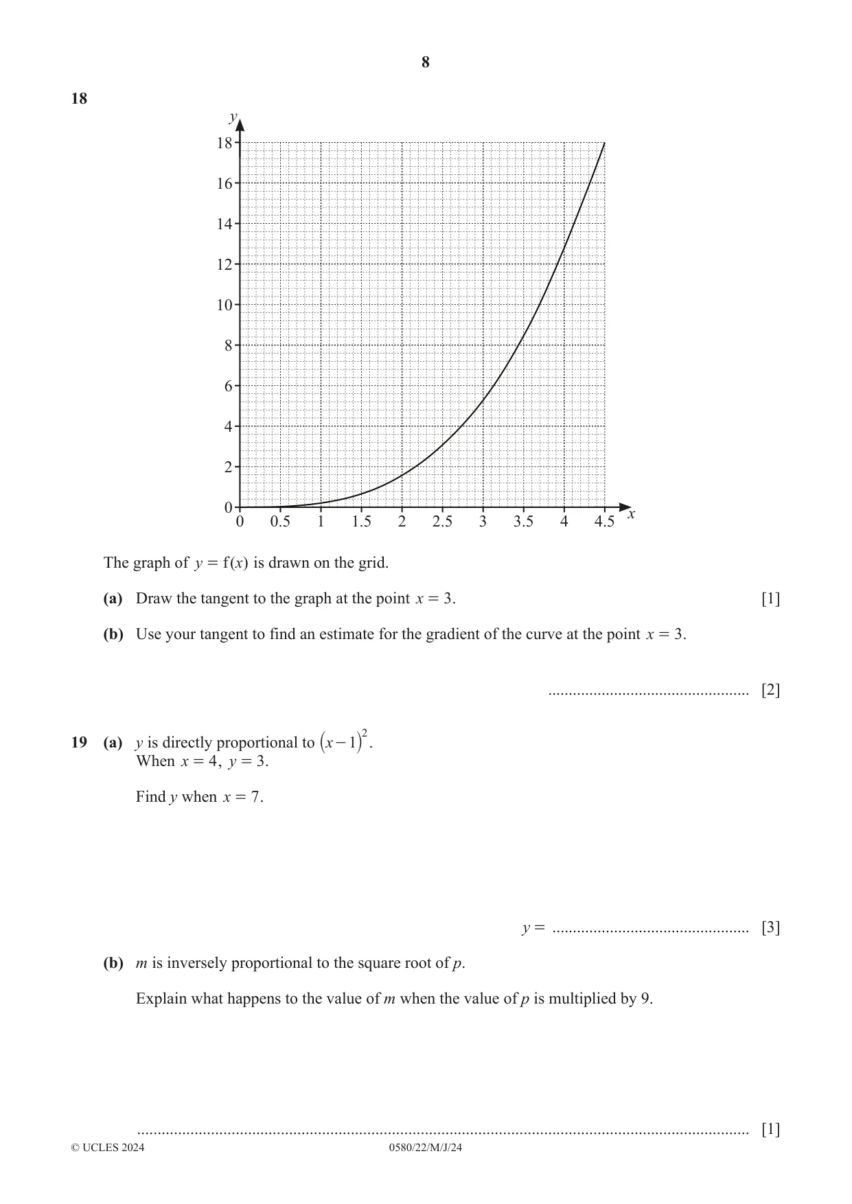 Cambridge IGCSE Mathematics 0580 2024 May/June Paper 2 · Variant 2 question paper, page 8 of 12