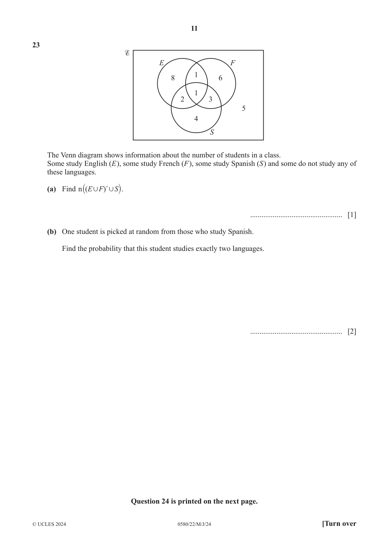Cambridge IGCSE Mathematics 0580 2024 May/June Paper 2 · Variant 2 question paper, page 11 of 12