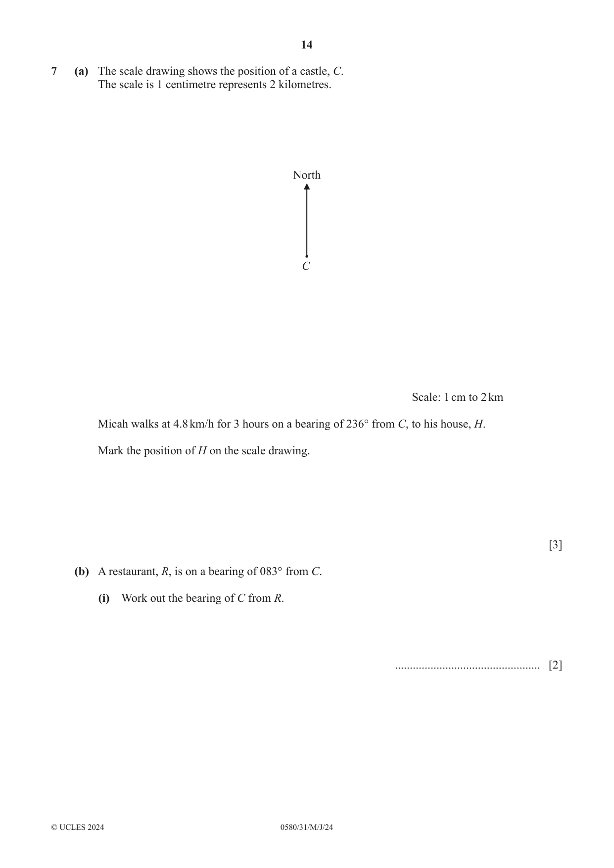 Cambridge IGCSE Mathematics 0580 2024 May/June Paper 3 · Variant 1 question paper, page 14 of 16