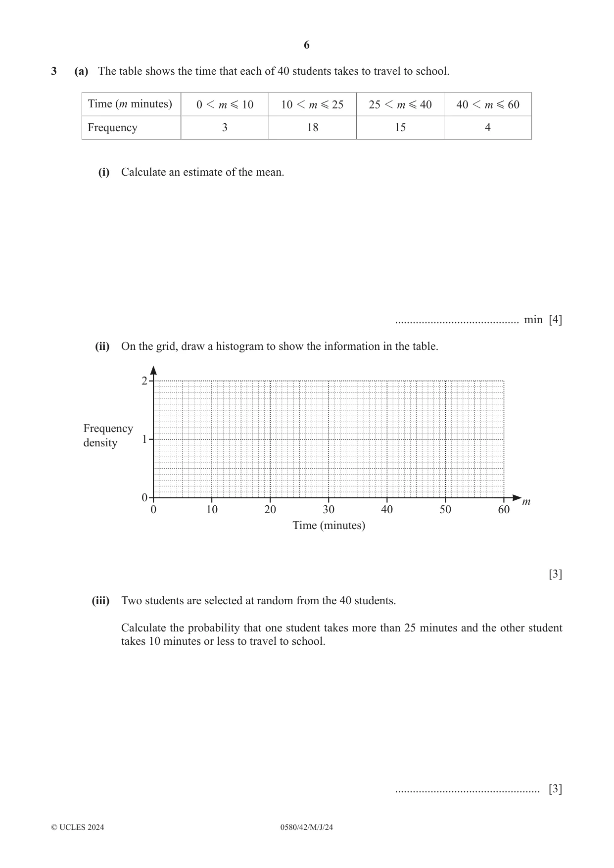 Cambridge IGCSE Mathematics 0580 2024 May/June Paper 4 · Variant 2 question paper, page 6 of 20