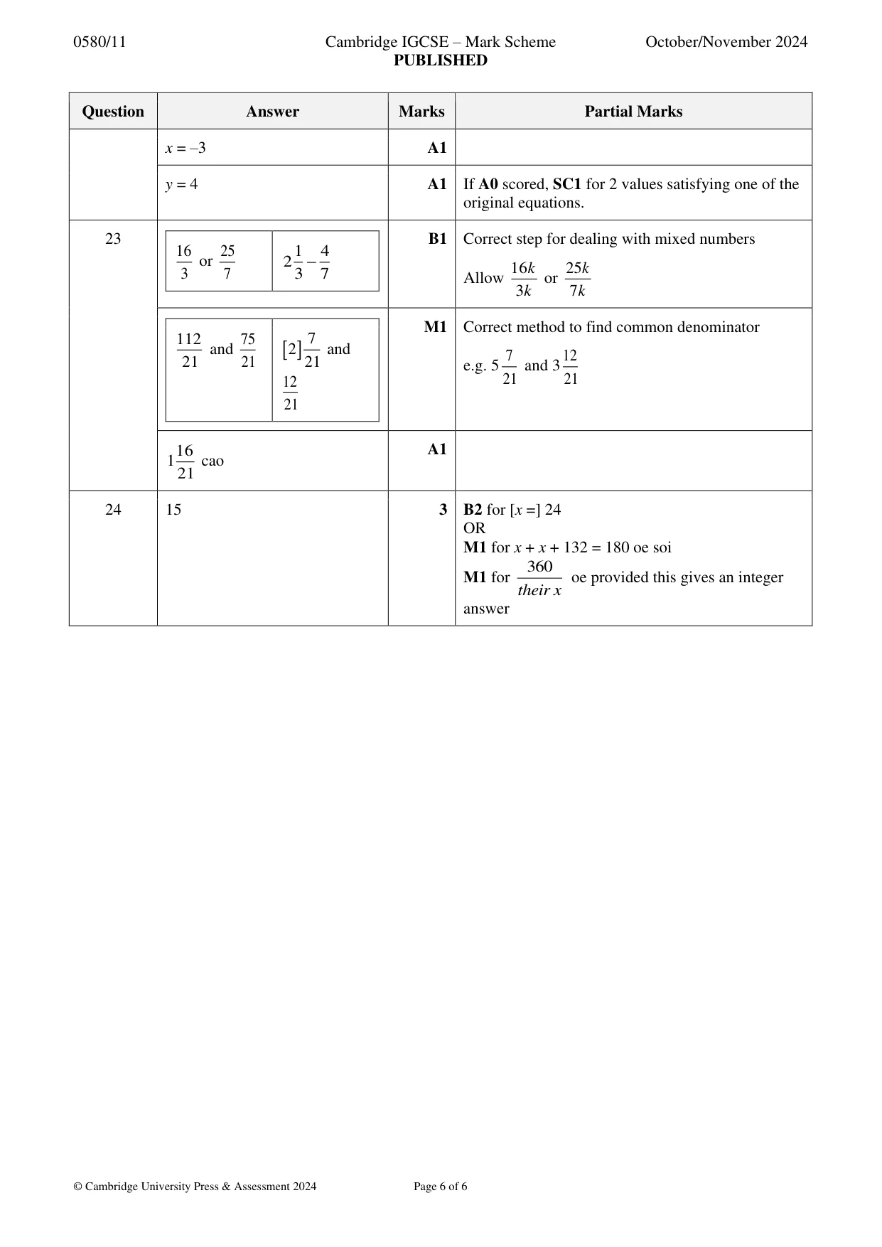 Mark scheme, page 6 of 6