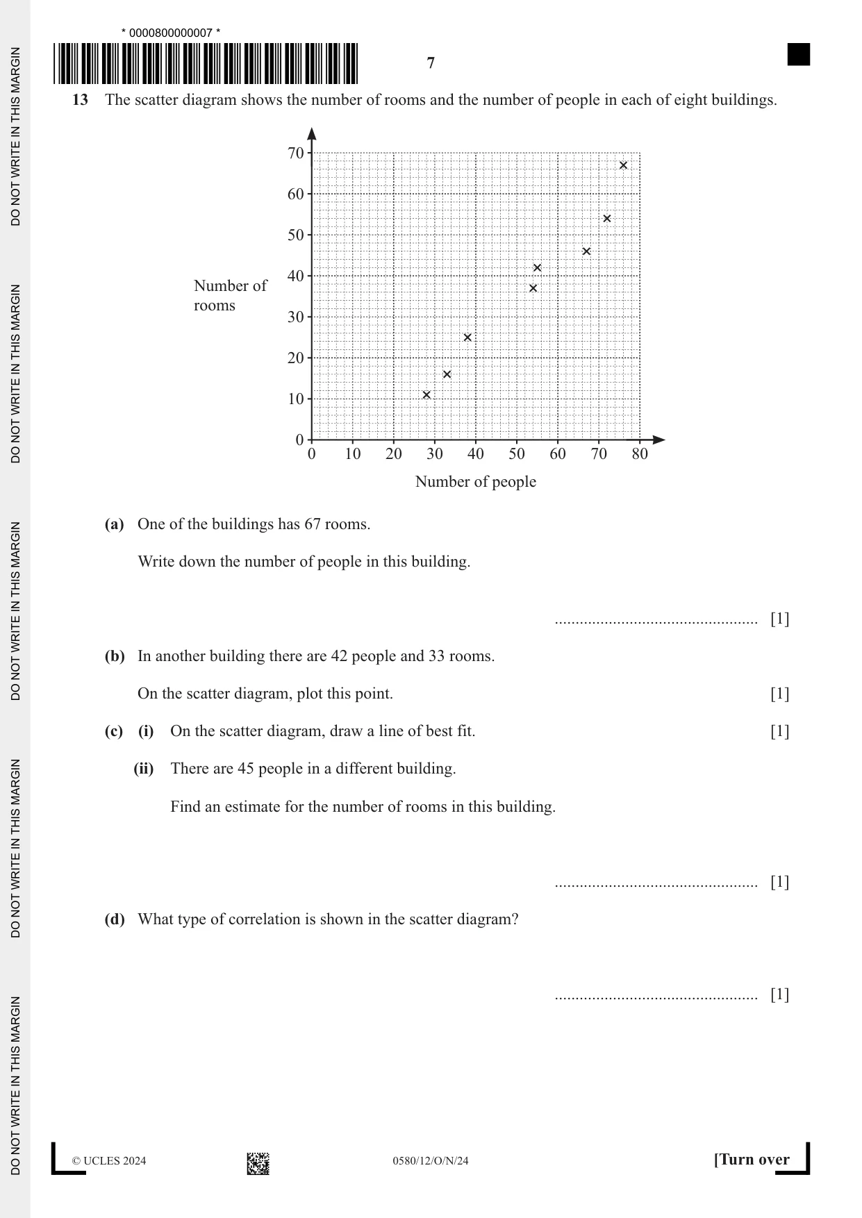 Cambridge IGCSE Mathematics 0580 2024 Oct/Nov Paper 1 · Variant 2 question paper, page 7 of 12