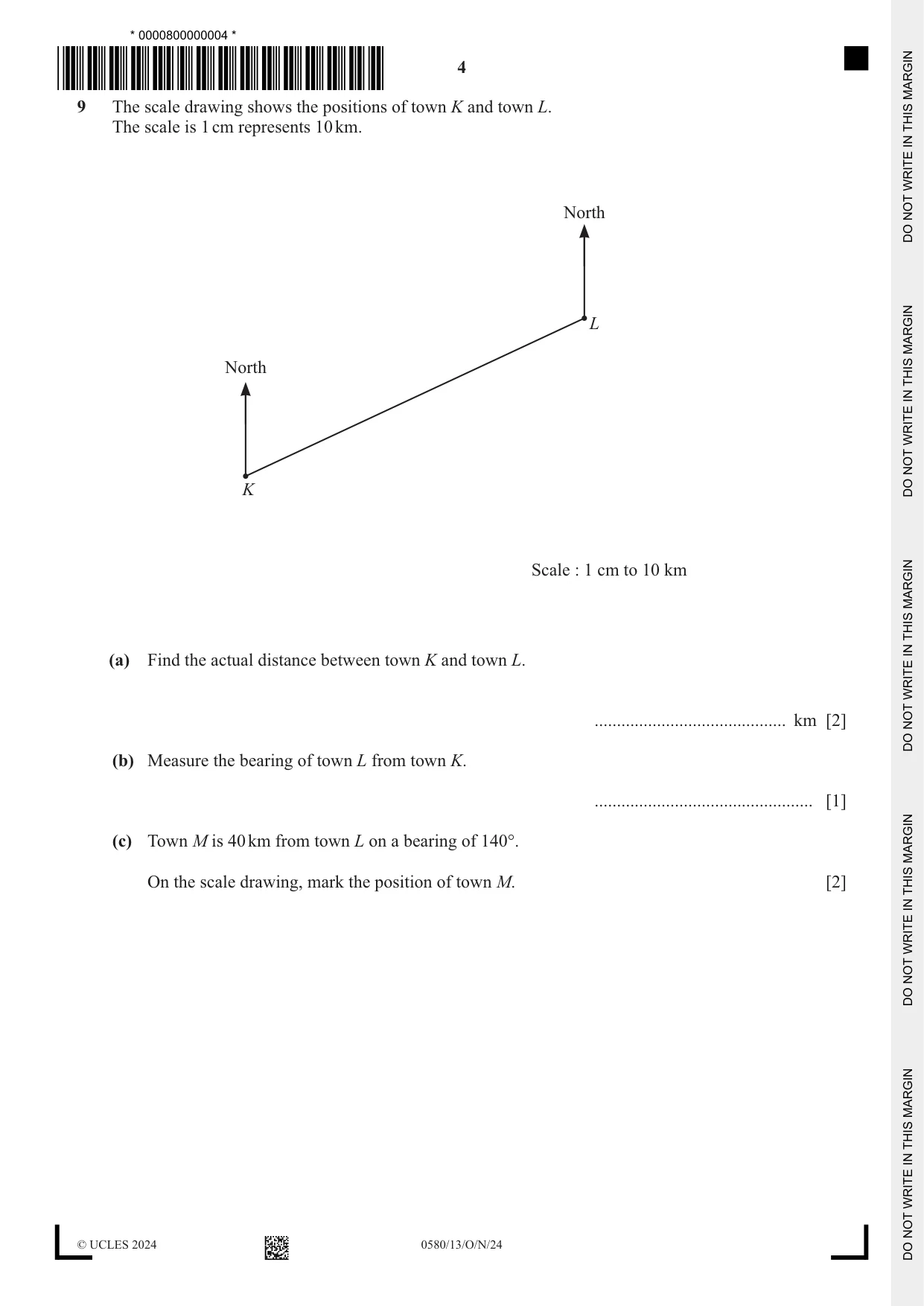Cambridge IGCSE Mathematics 0580 2024 Oct/Nov Paper 1 · Variant 3 question paper, page 4 of 12