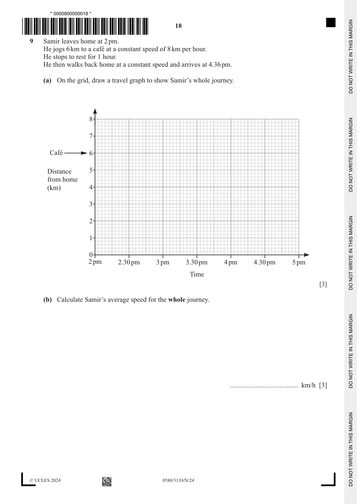Cambridge IGCSE Mathematics 0580 2024 Oct/Nov Paper 3 · Variant 1 question paper, page 18 of 20