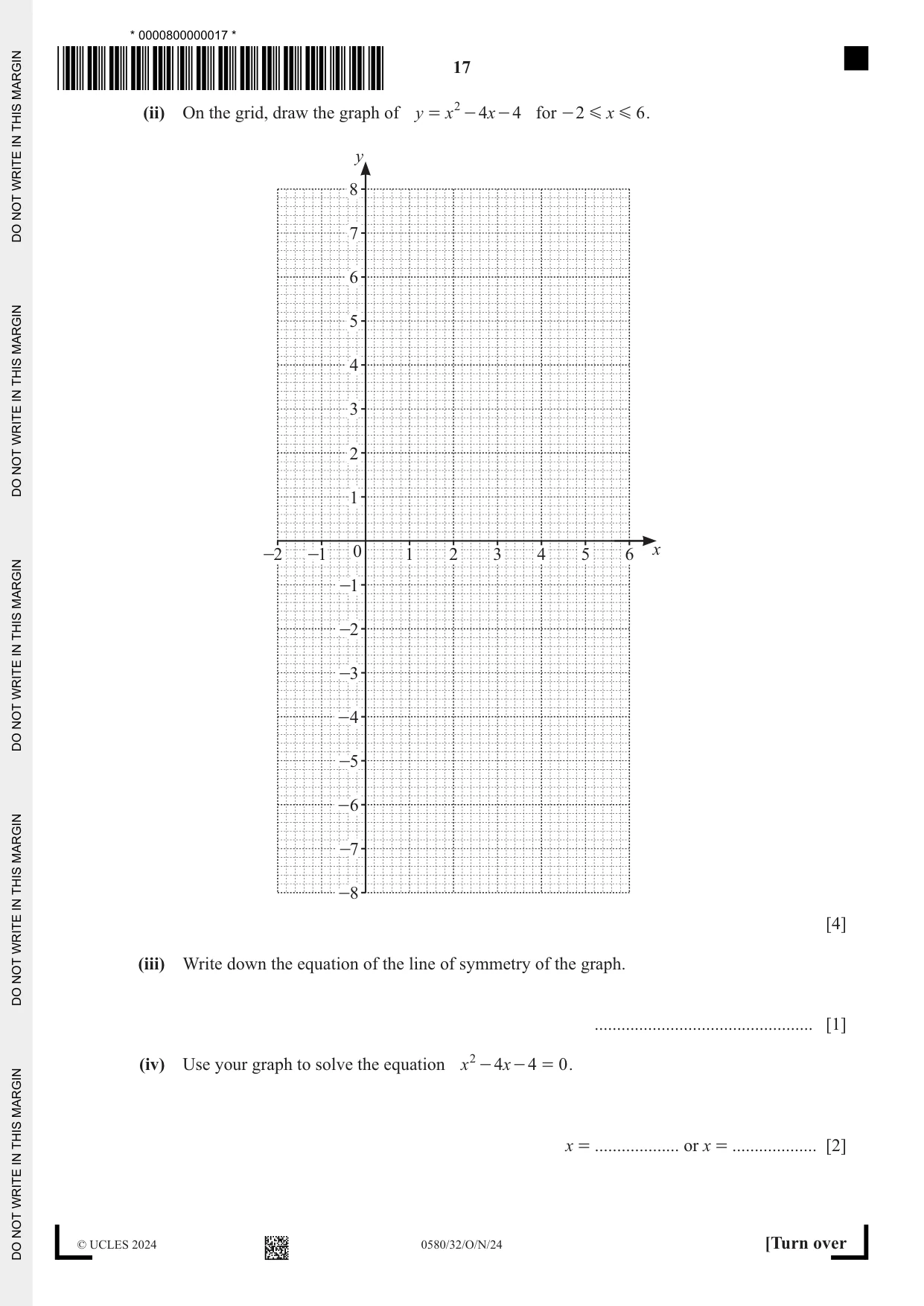 Cambridge IGCSE Mathematics 0580 2024 Oct/Nov Paper 3 · Variant 2 question paper, page 17 of 20
