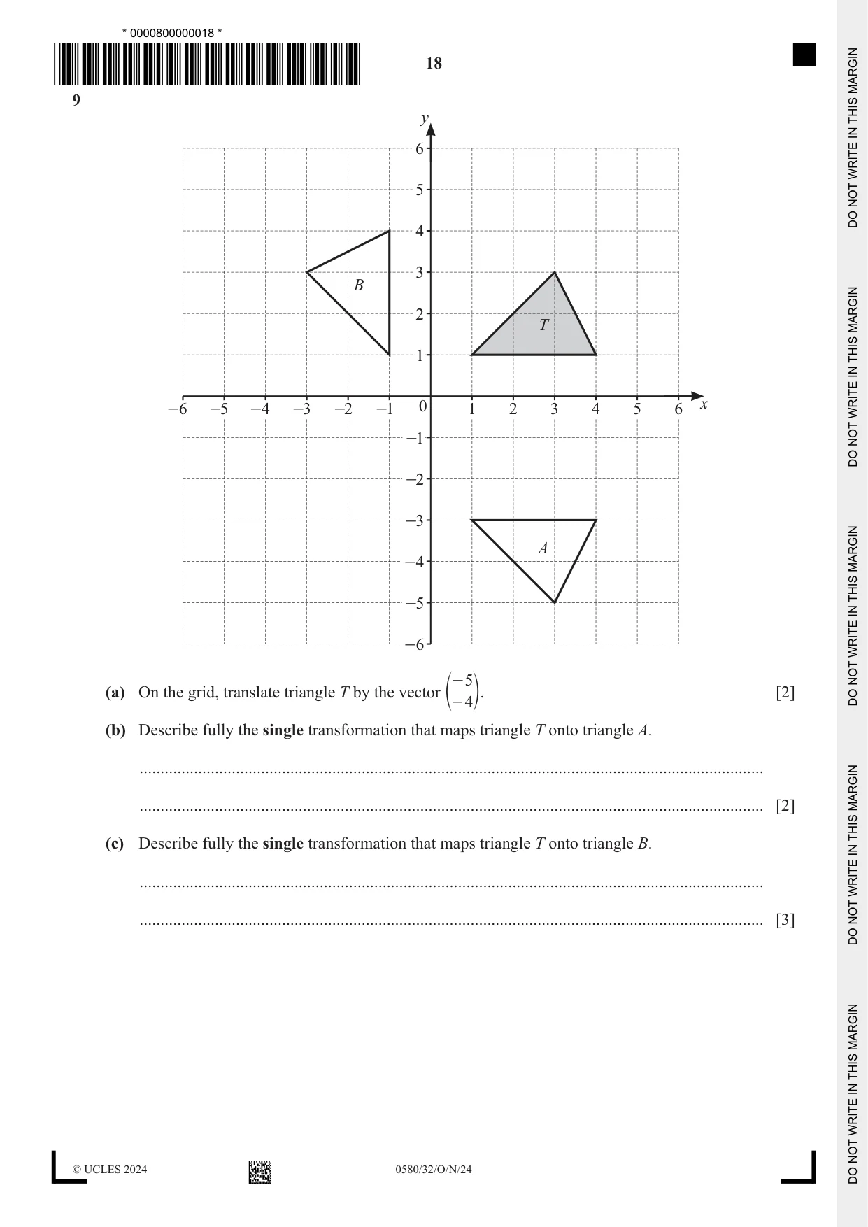 Cambridge IGCSE Mathematics 0580 2024 Oct/Nov Paper 3 · Variant 2 question paper, page 18 of 20