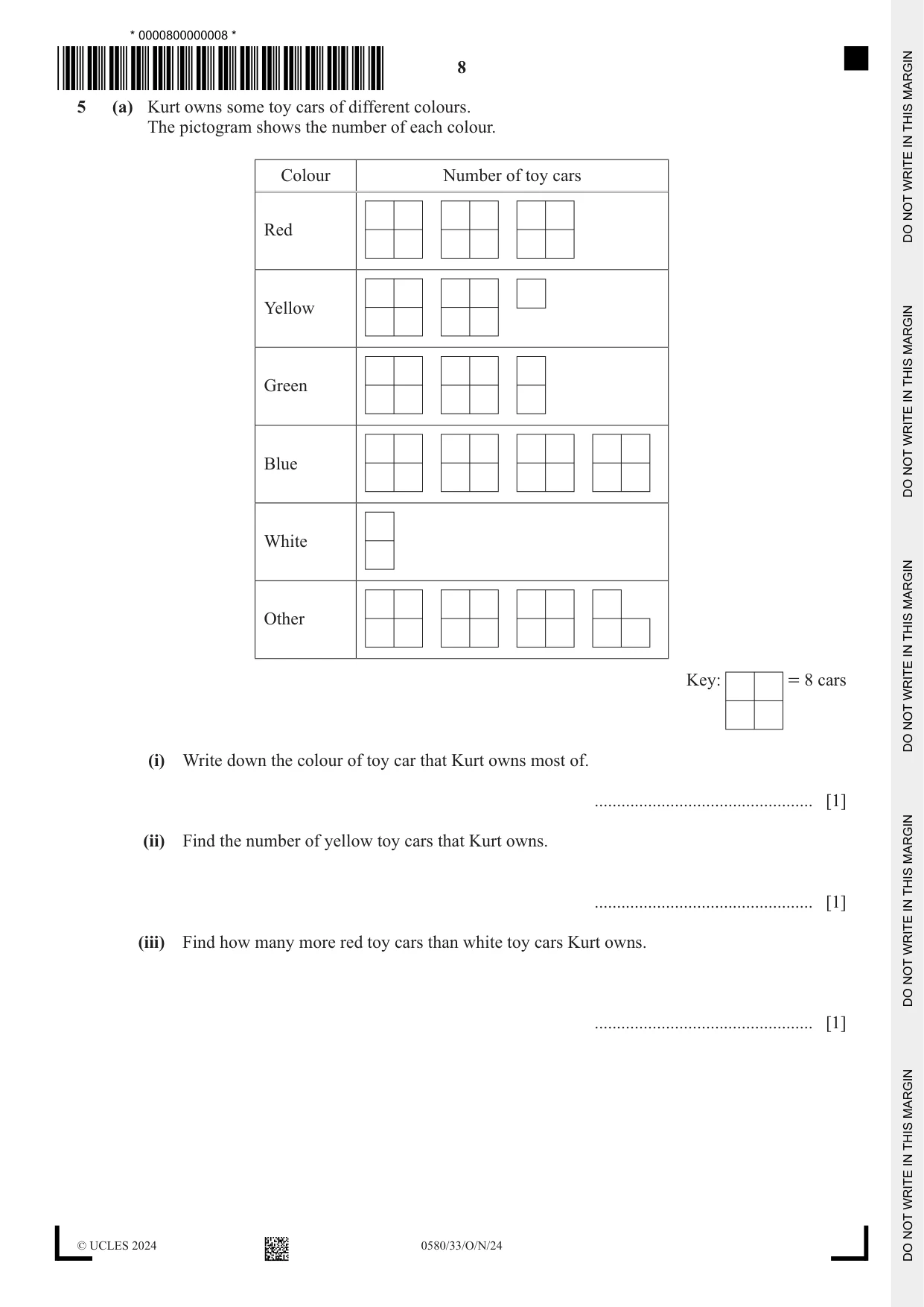Cambridge IGCSE Mathematics 0580 2024 Oct/Nov Paper 3 · Variant 3 question paper, page 8 of 16
