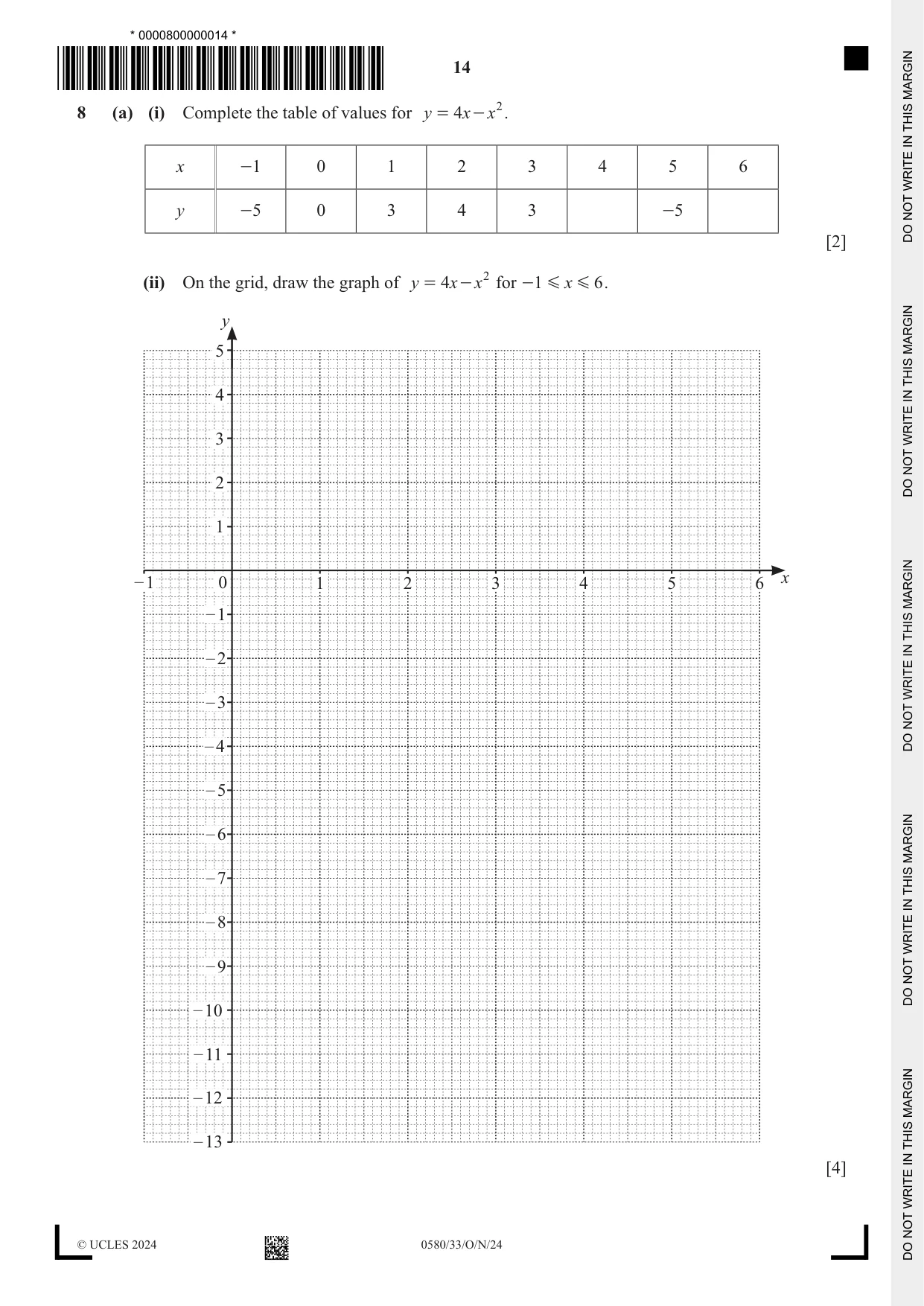 Cambridge IGCSE Mathematics 0580 2024 Oct/Nov Paper 3 · Variant 3 question paper, page 14 of 16