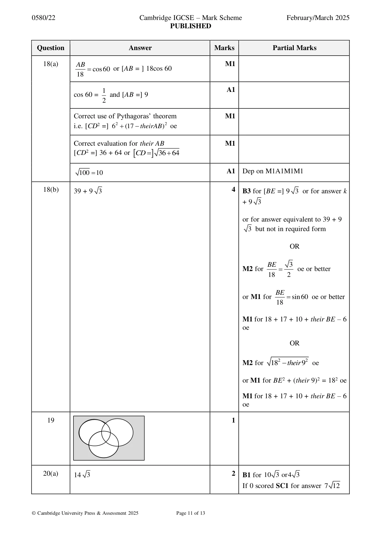 Mark scheme, page 11 of 13