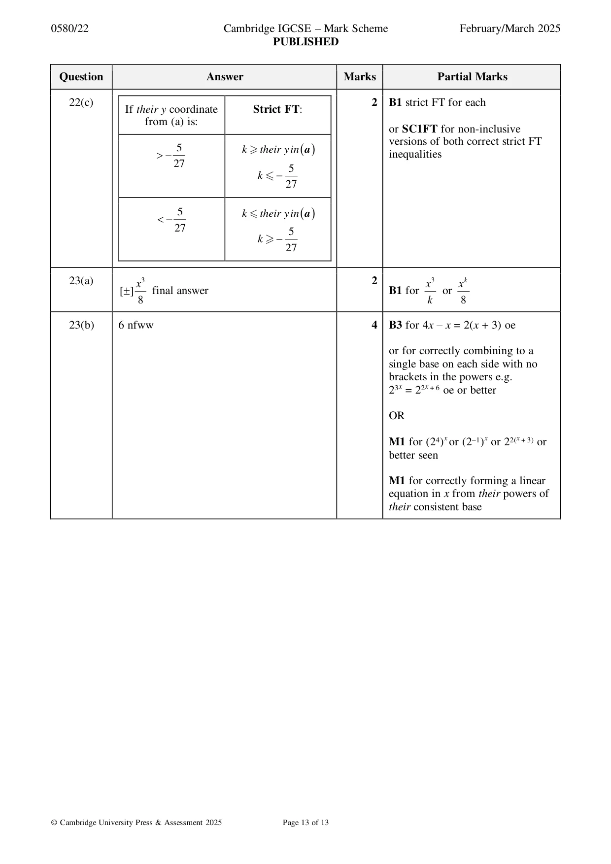 Mark scheme, page 13 of 13