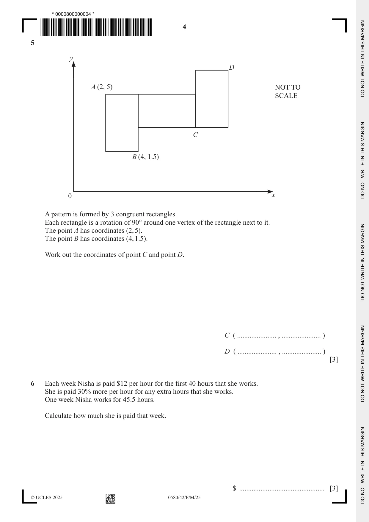 Cambridge IGCSE Mathematics 0580 2025 Feb/March Paper 4 · Variant 2 question paper, page 4 of 16