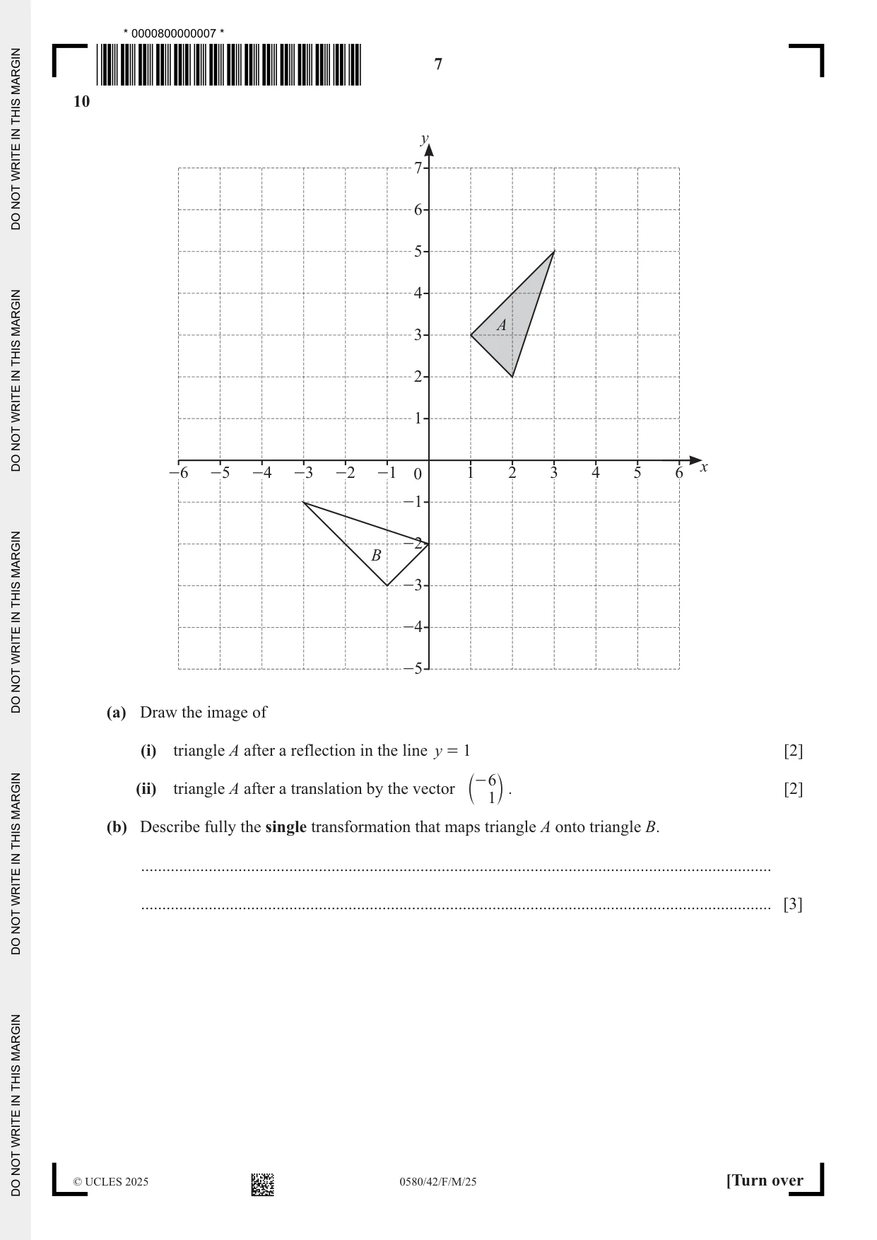Cambridge IGCSE Mathematics 0580 2025 Feb/March Paper 4 · Variant 2 question paper, page 7 of 16