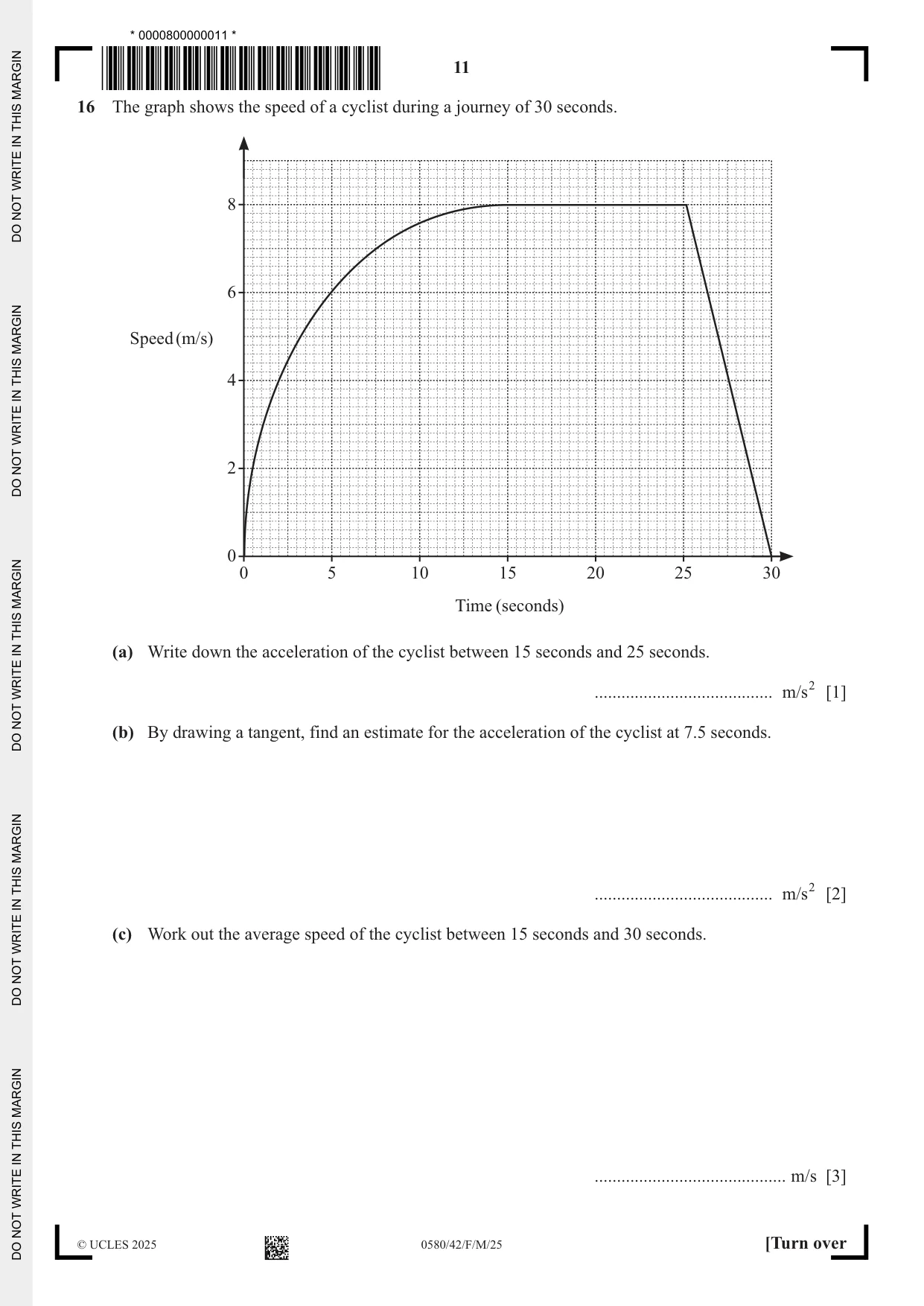 Cambridge IGCSE Mathematics 0580 2025 Feb/March Paper 4 · Variant 2 question paper, page 11 of 16