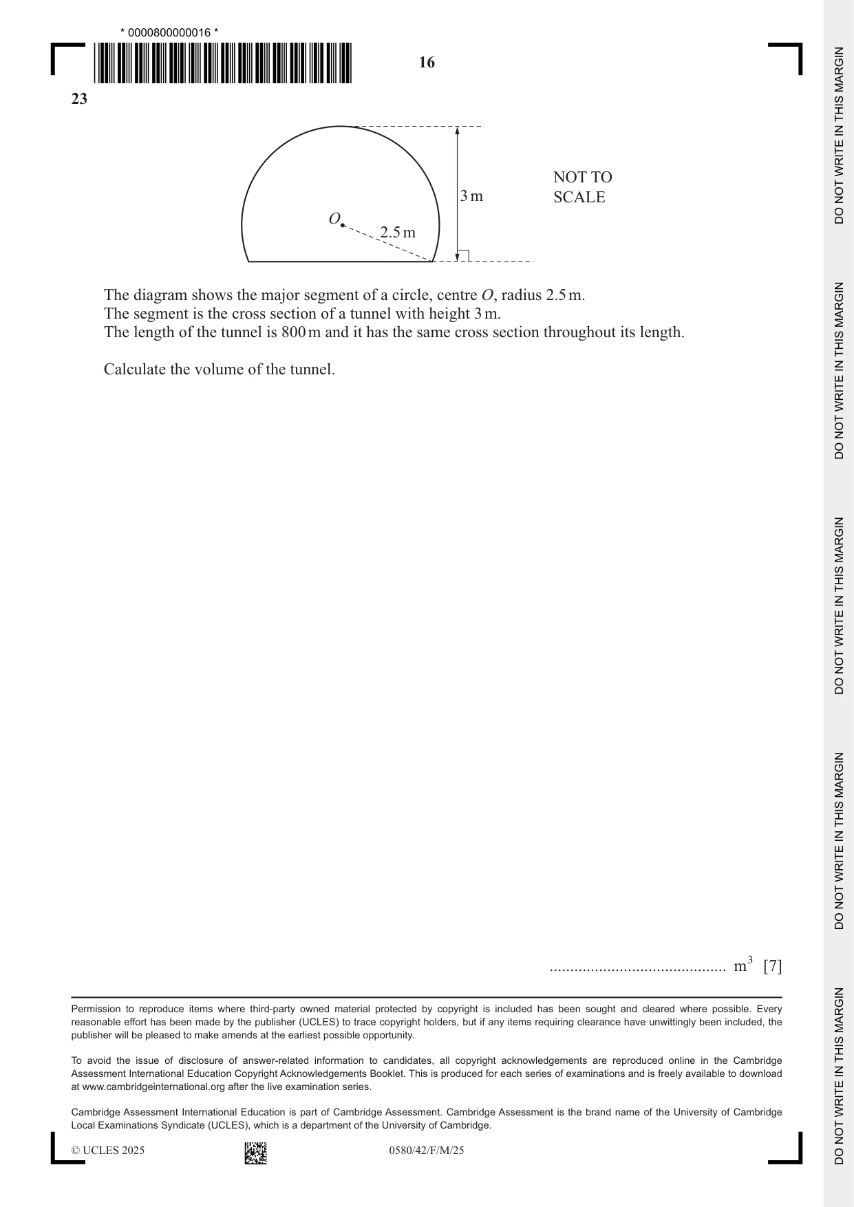 Cambridge IGCSE Mathematics 0580 2025 Feb/March Paper 4 · Variant 2 question paper, page 16 of 16