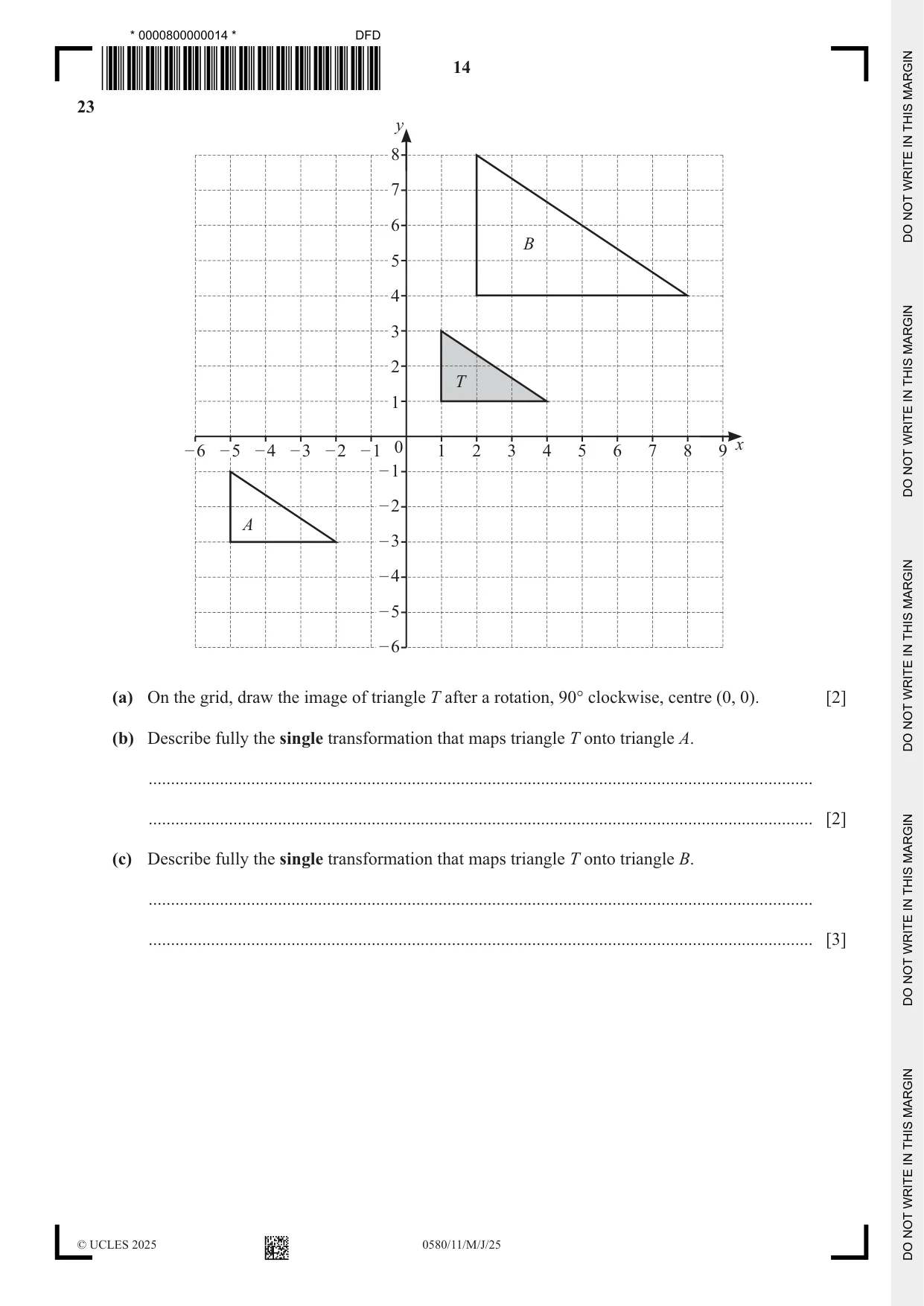 Cambridge IGCSE Mathematics 0580 2025 May/June Paper 1 · Variant 1 question paper, page 14 of 16