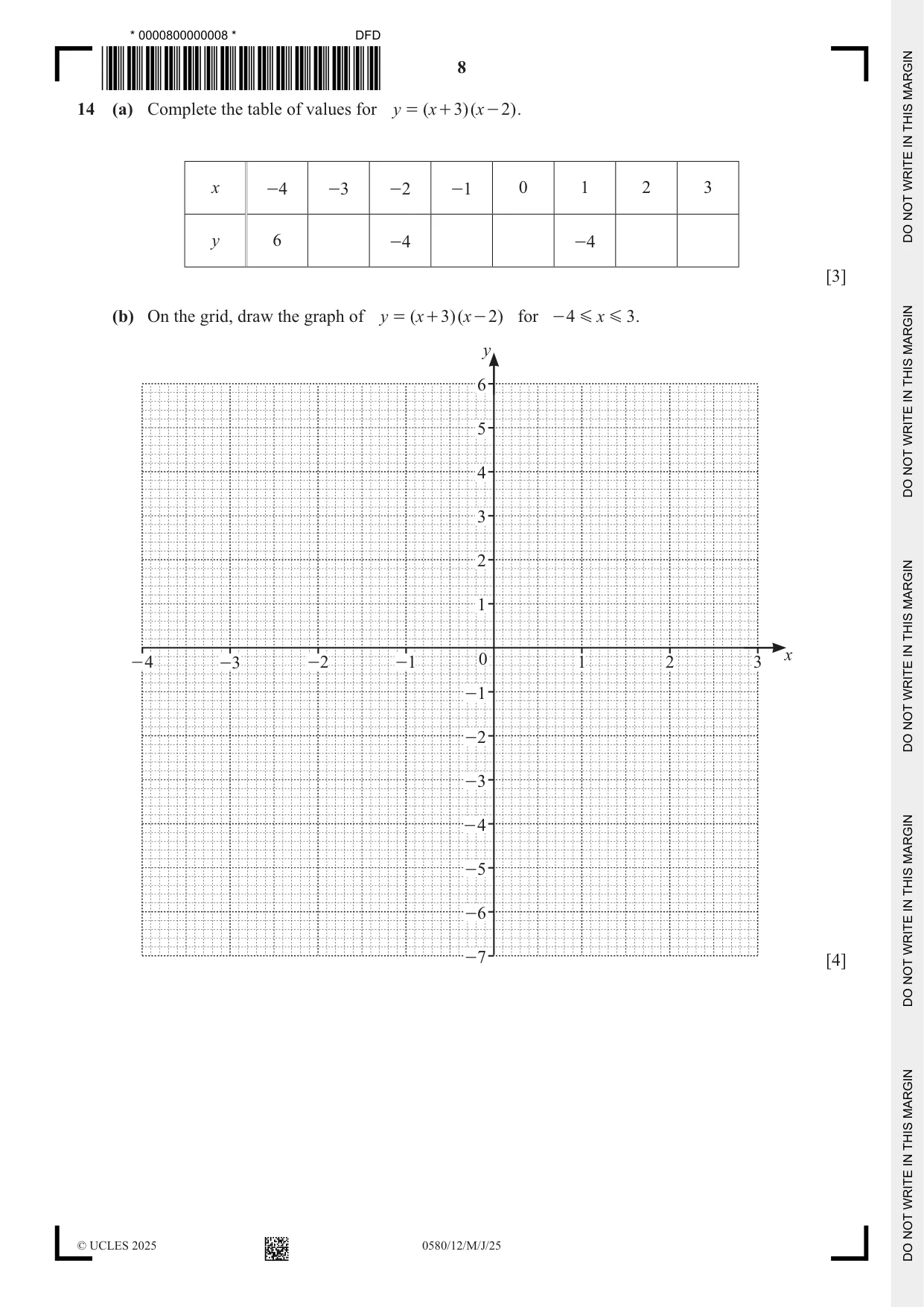 Cambridge IGCSE Mathematics 0580 2025 May/June Paper 1 · Variant 2 question paper, page 8 of 16