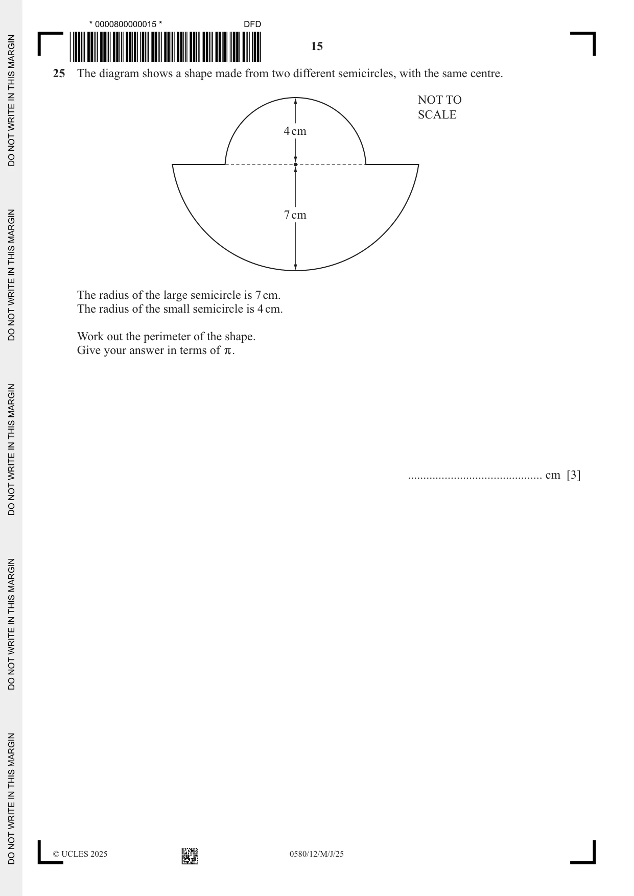 Cambridge IGCSE Mathematics 0580 2025 May/June Paper 1 · Variant 2 question paper, page 15 of 16