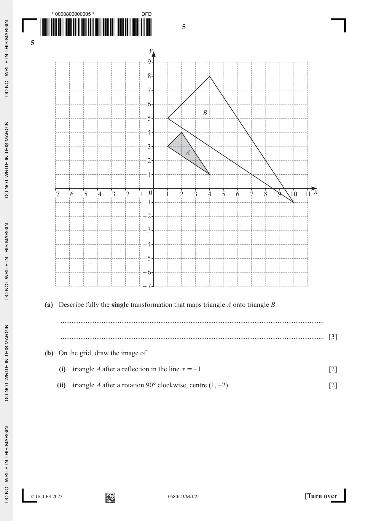 Cambridge IGCSE Mathematics 0580 2025 May/June Paper 2 · Variant 3 question paper, page 5 of 16