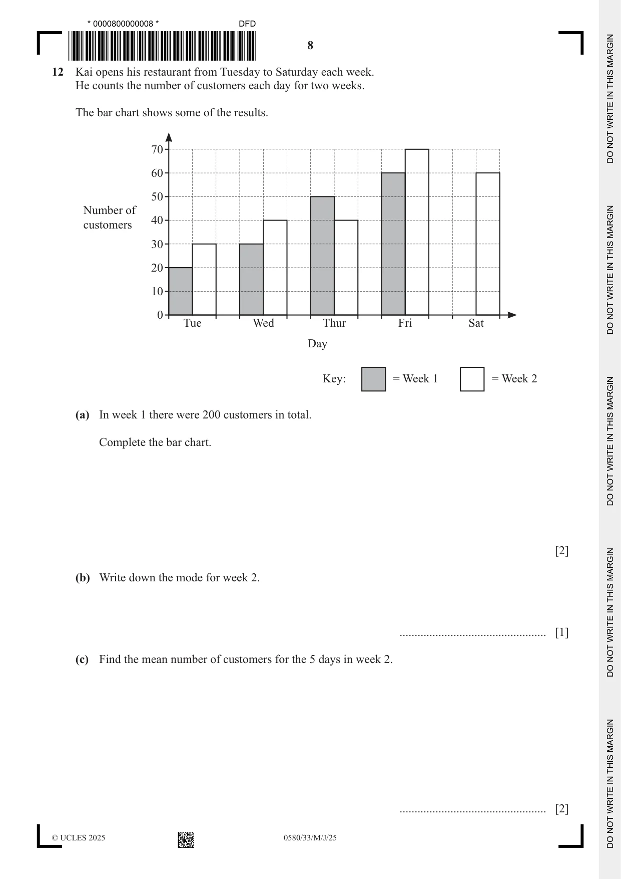 Cambridge IGCSE Mathematics 0580 2025 May/June Paper 3 · Variant 3 question paper, page 8 of 20